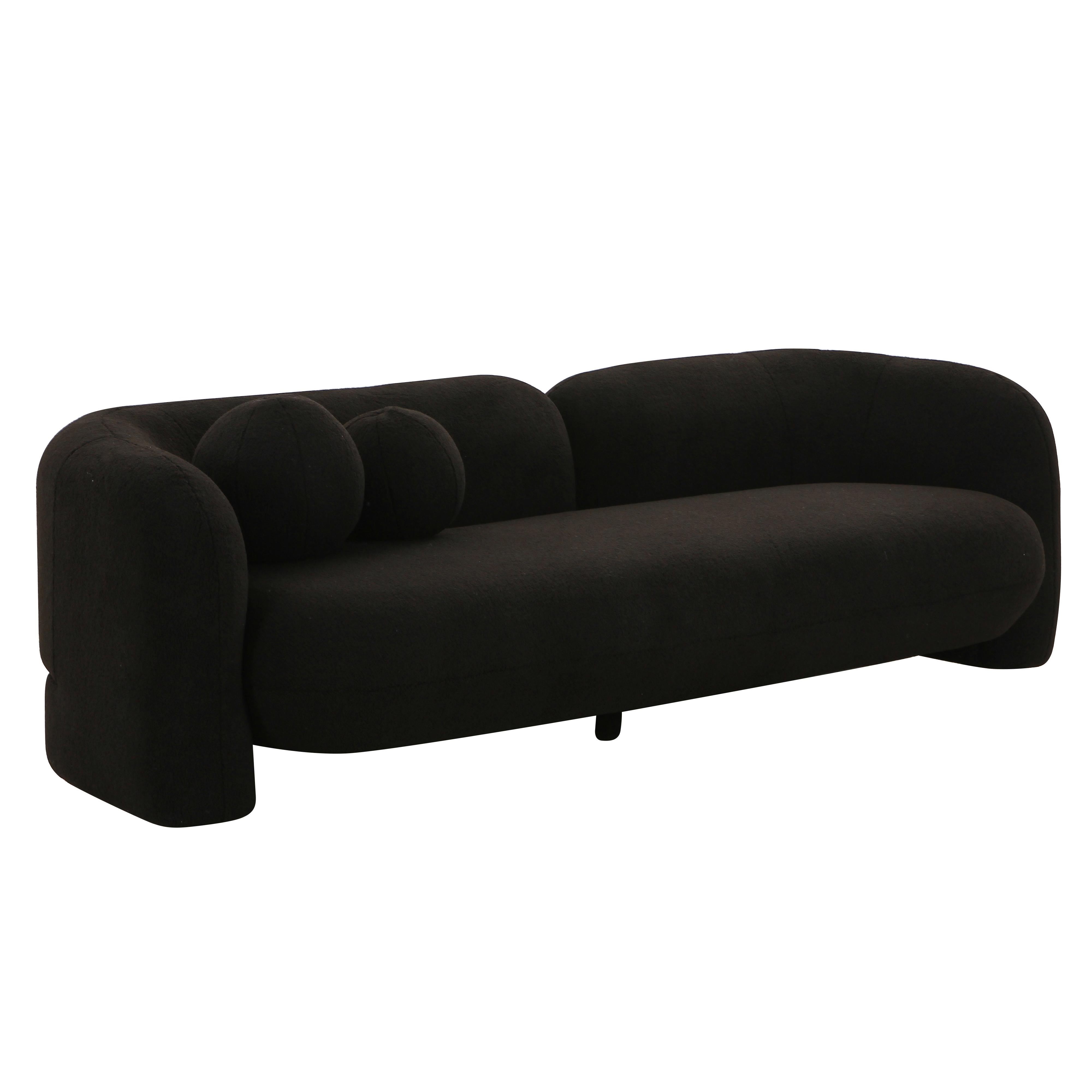 Amelie Black Faux Fur Sofa - UK