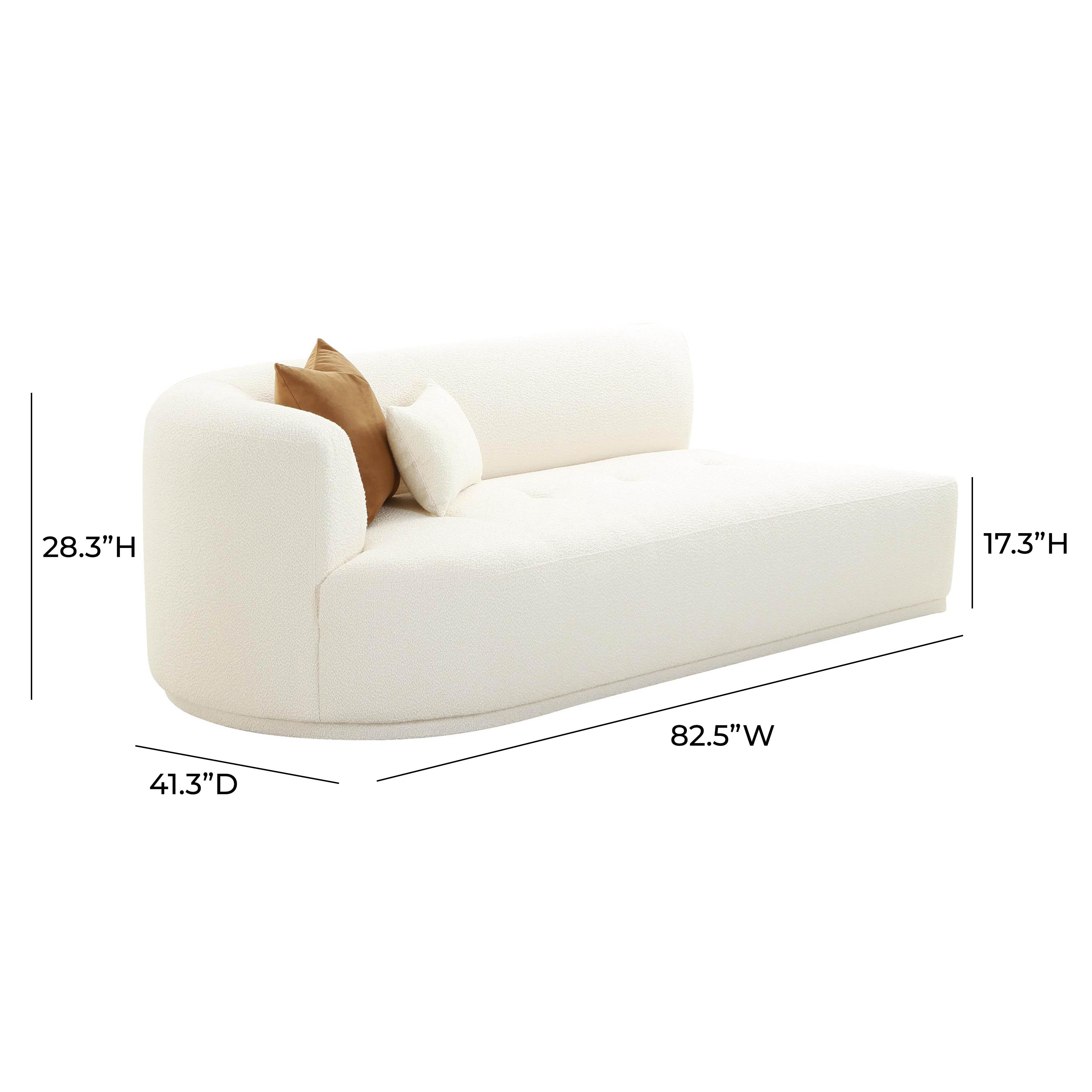 Fickle Cream Boucle Modular LAF Loveseat - UK