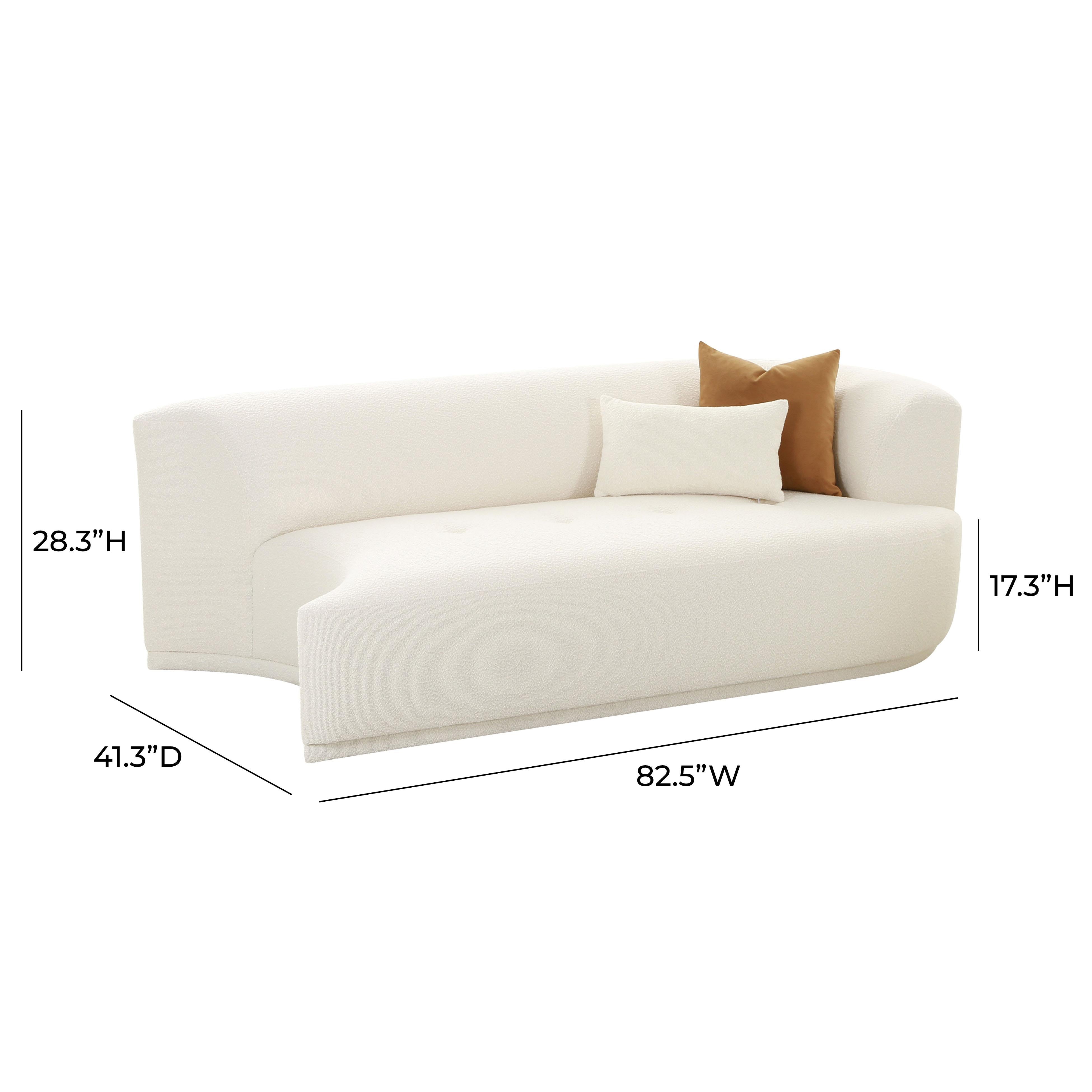 Fickle Cream Boucle Modular RAF Loveseat - UK