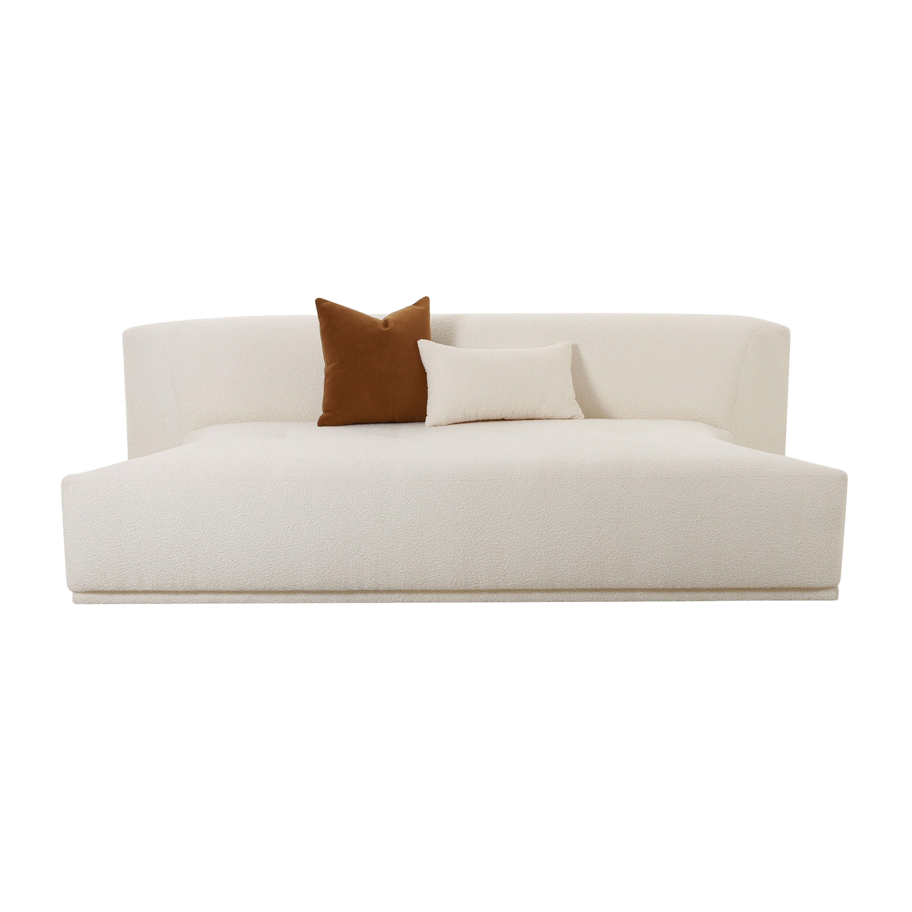 Fickle Cream Boucle Modular Armless Loveseat - UK