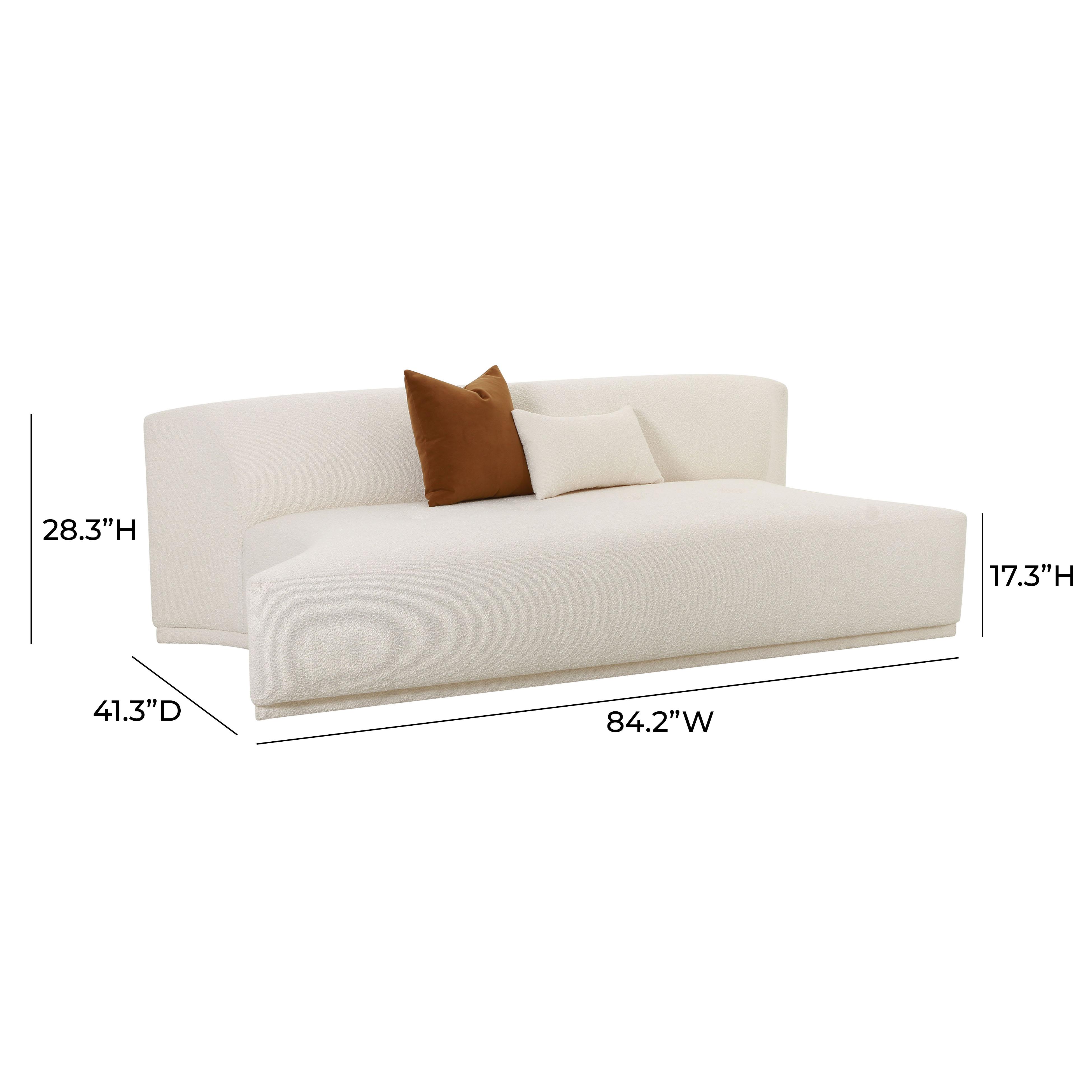 Fickle Cream Boucle Modular Armless Loveseat - UK