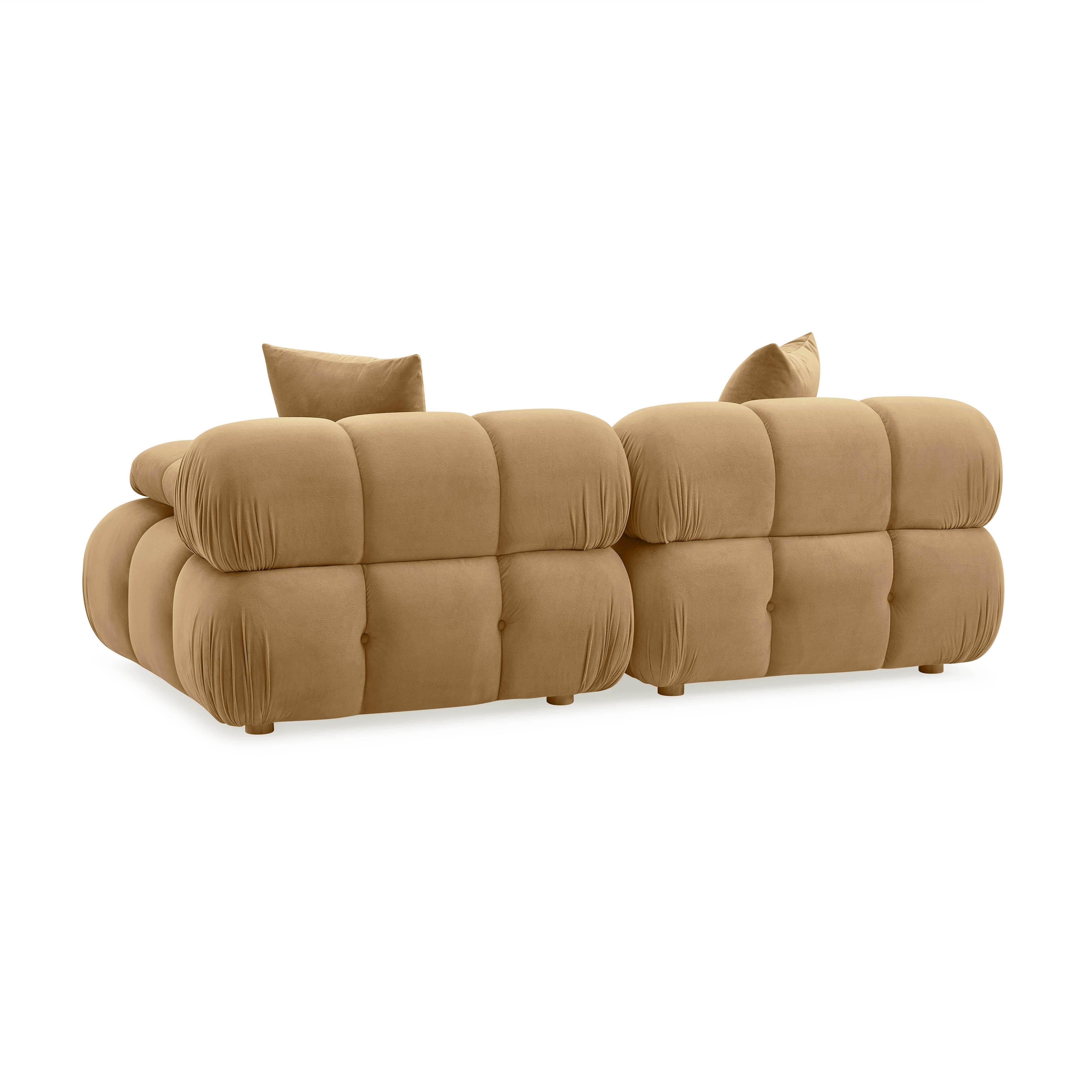 Calliope Cafe Au Lait Performance Velvet Modular Loveseat