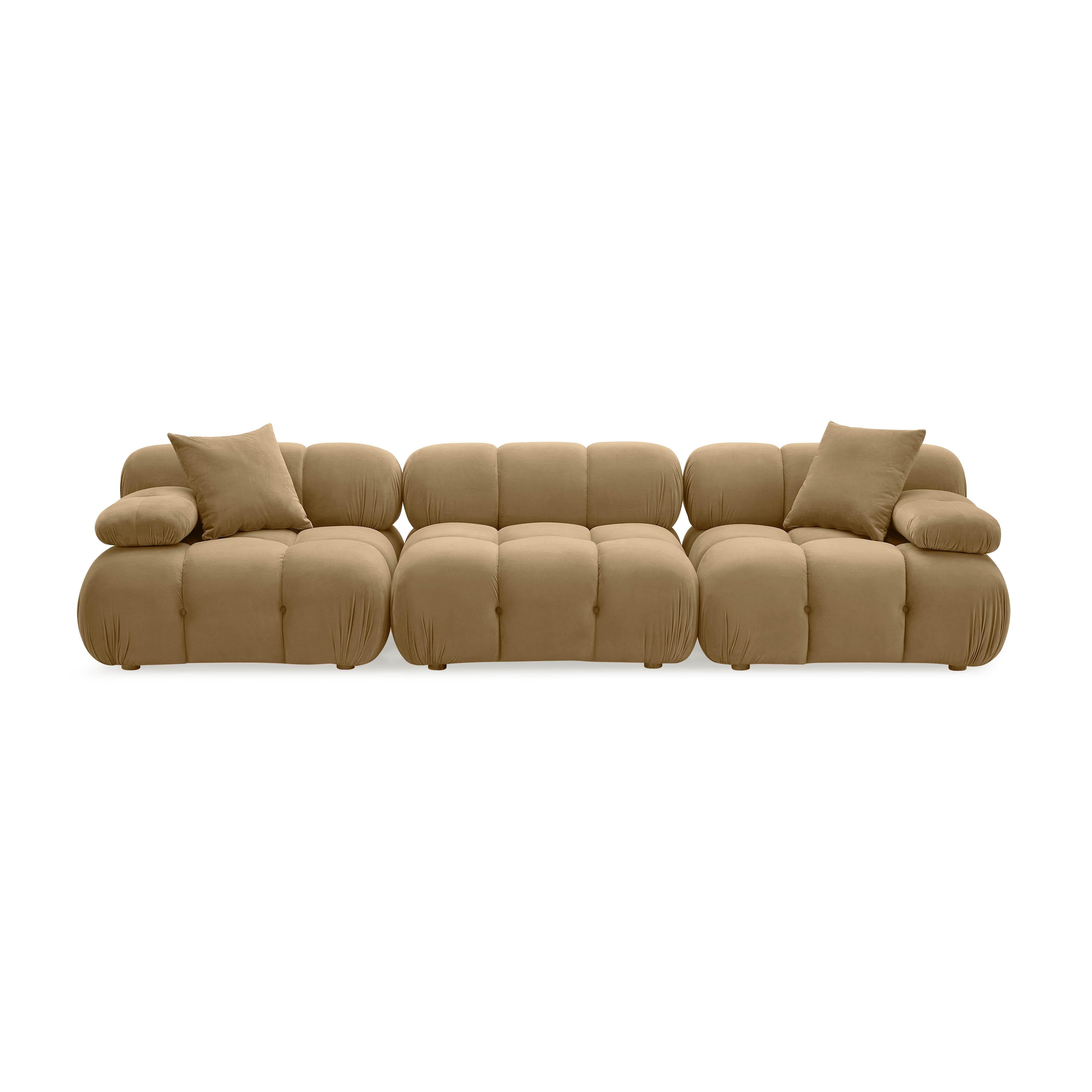 Calliope Cafe Au Lait Performance Velvet Modular Sofa