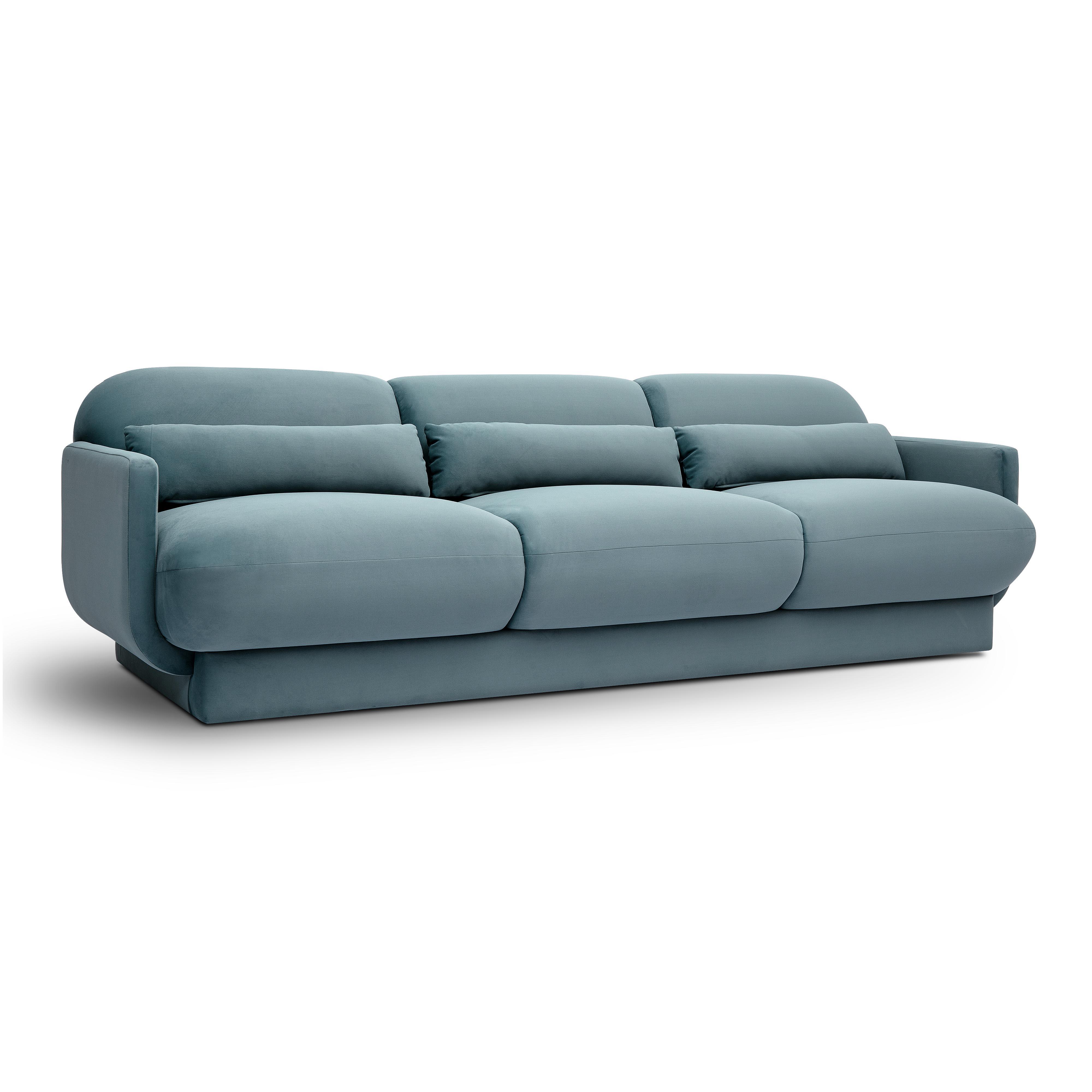 Azalea Powder Blue Velvet Sofa