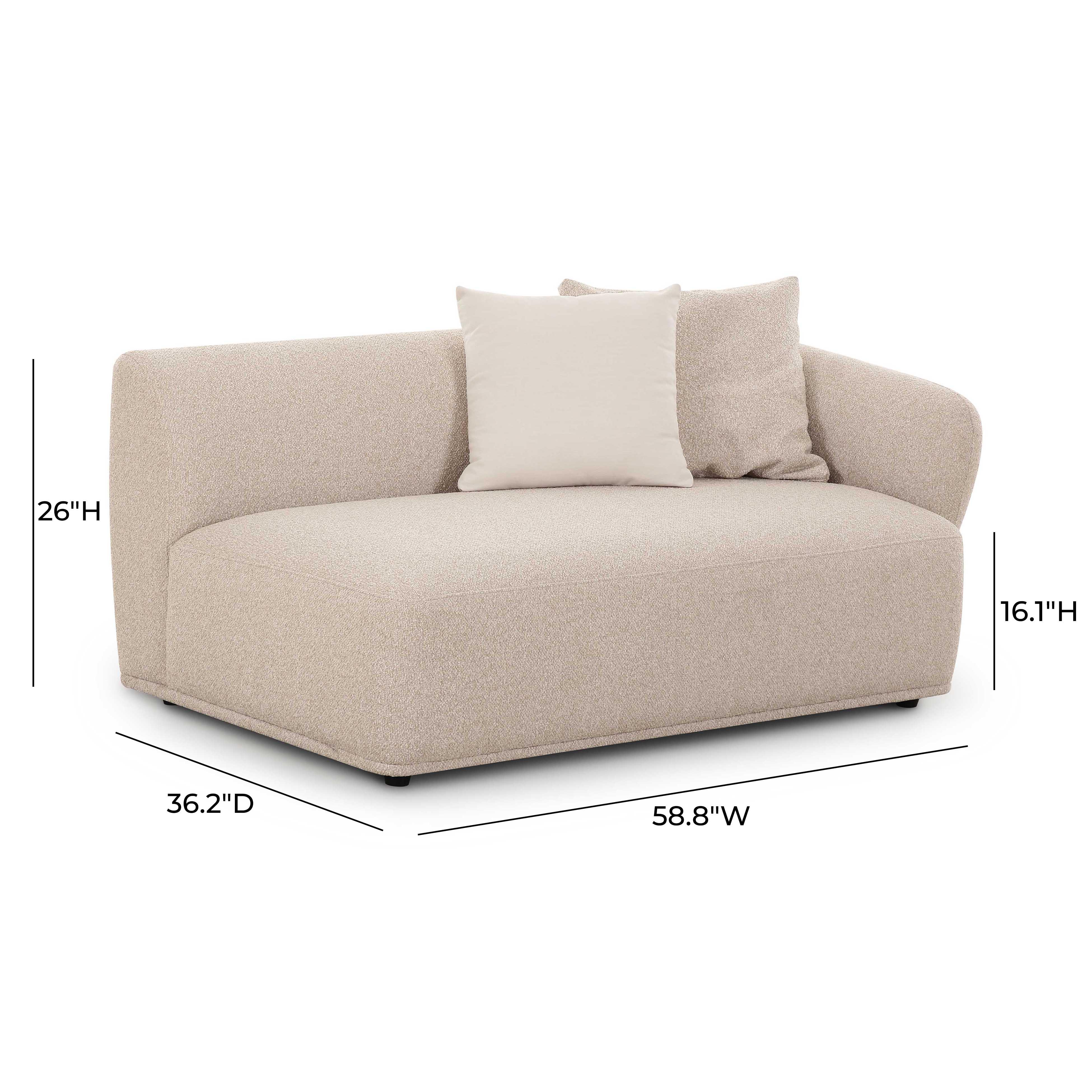 Sylvie Cream Boucle Right Arm 2-Seater Loveseat