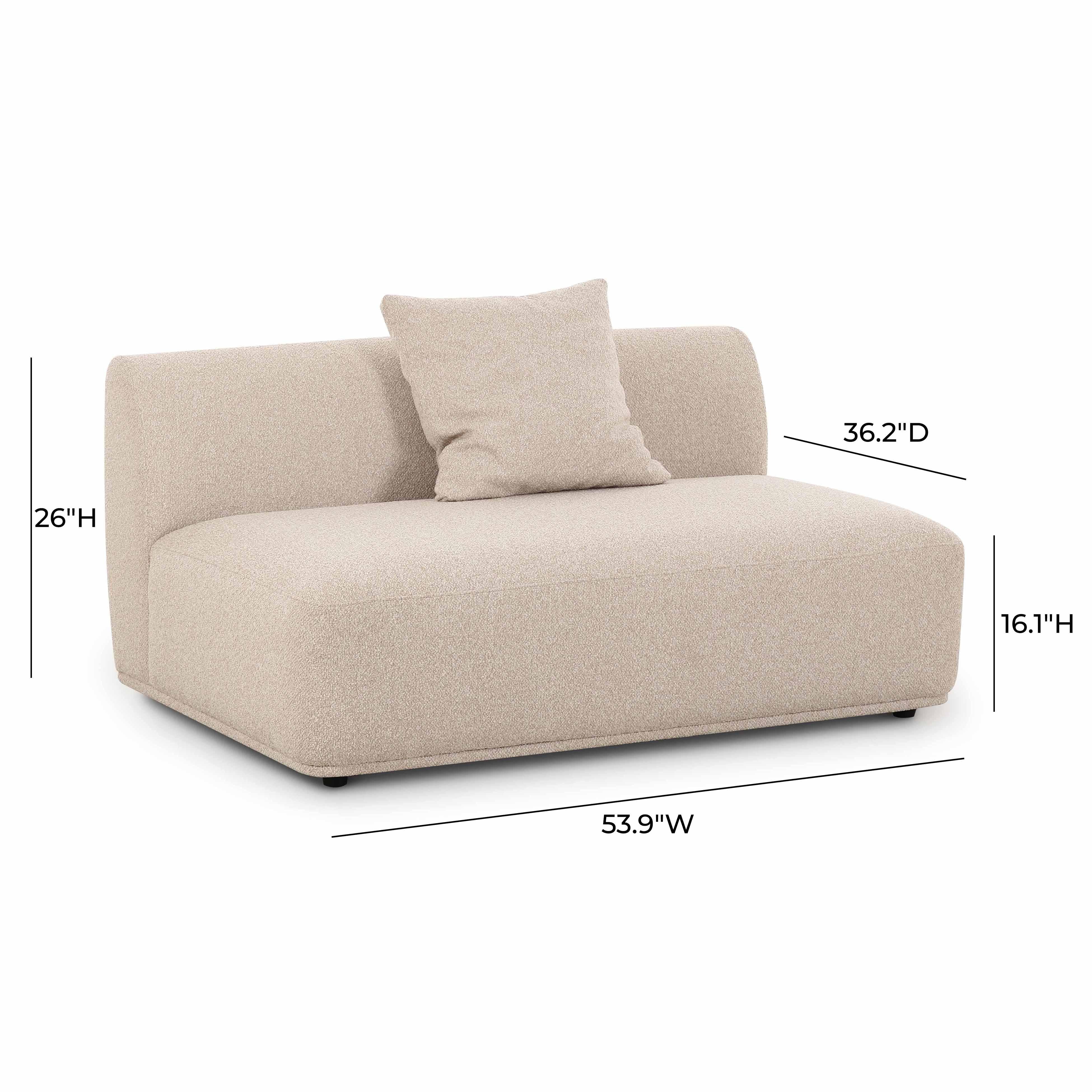 Sylvie Cream Boucle Armless 2-seater