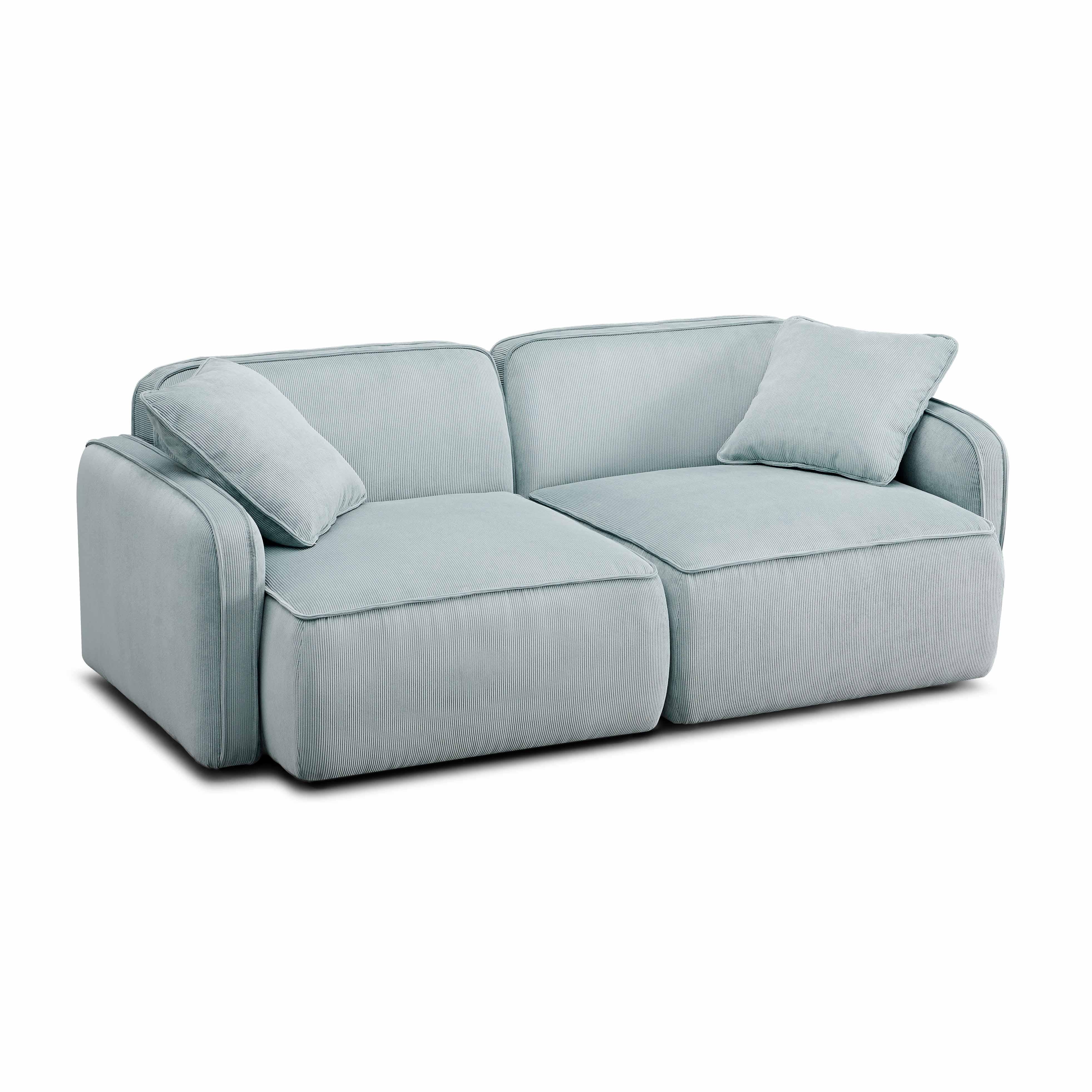 Travie Sea Foam Performance Corduroy Velvet Modular Loveseat