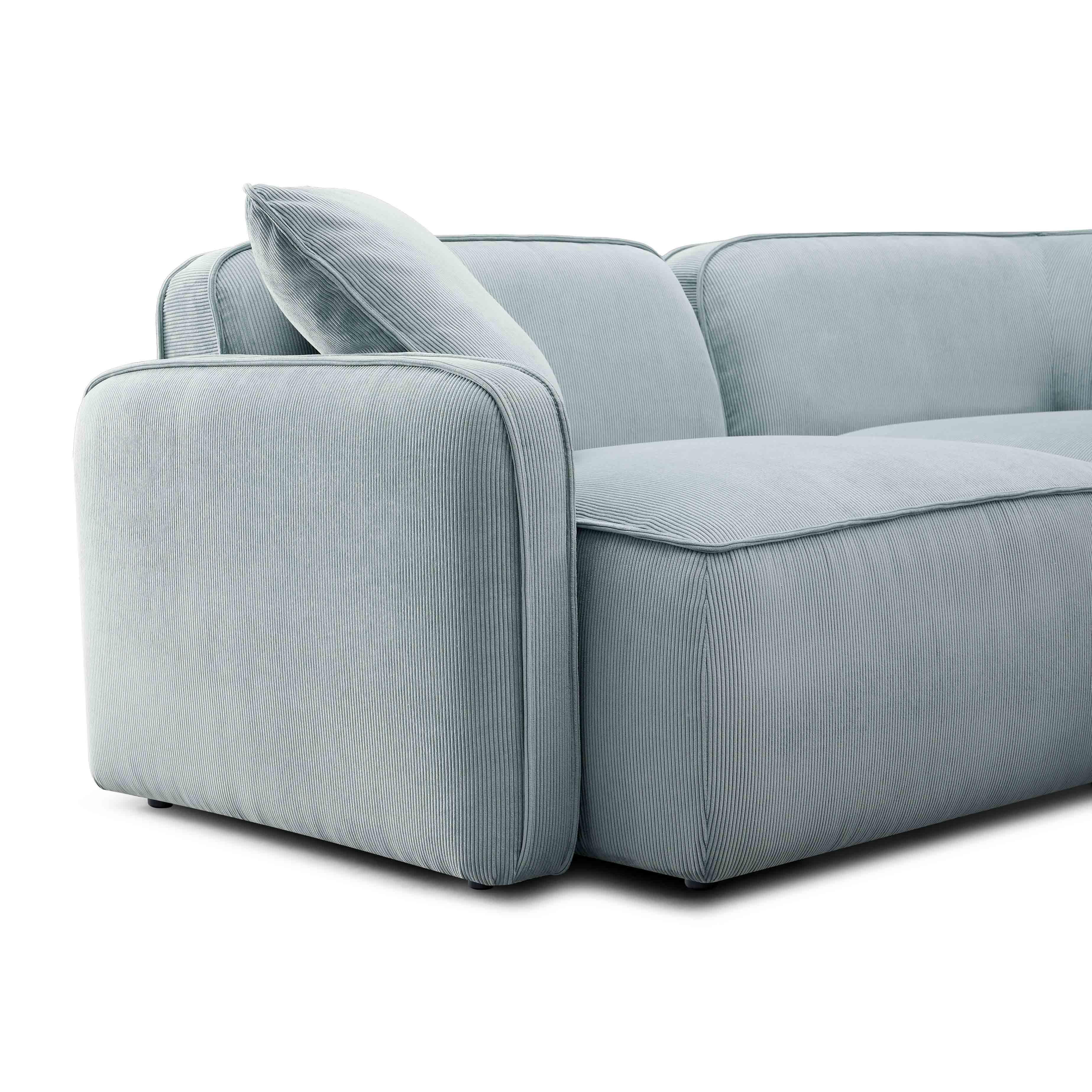 Travie Sea Foam Performance Corduroy Velvet Modular Loveseat