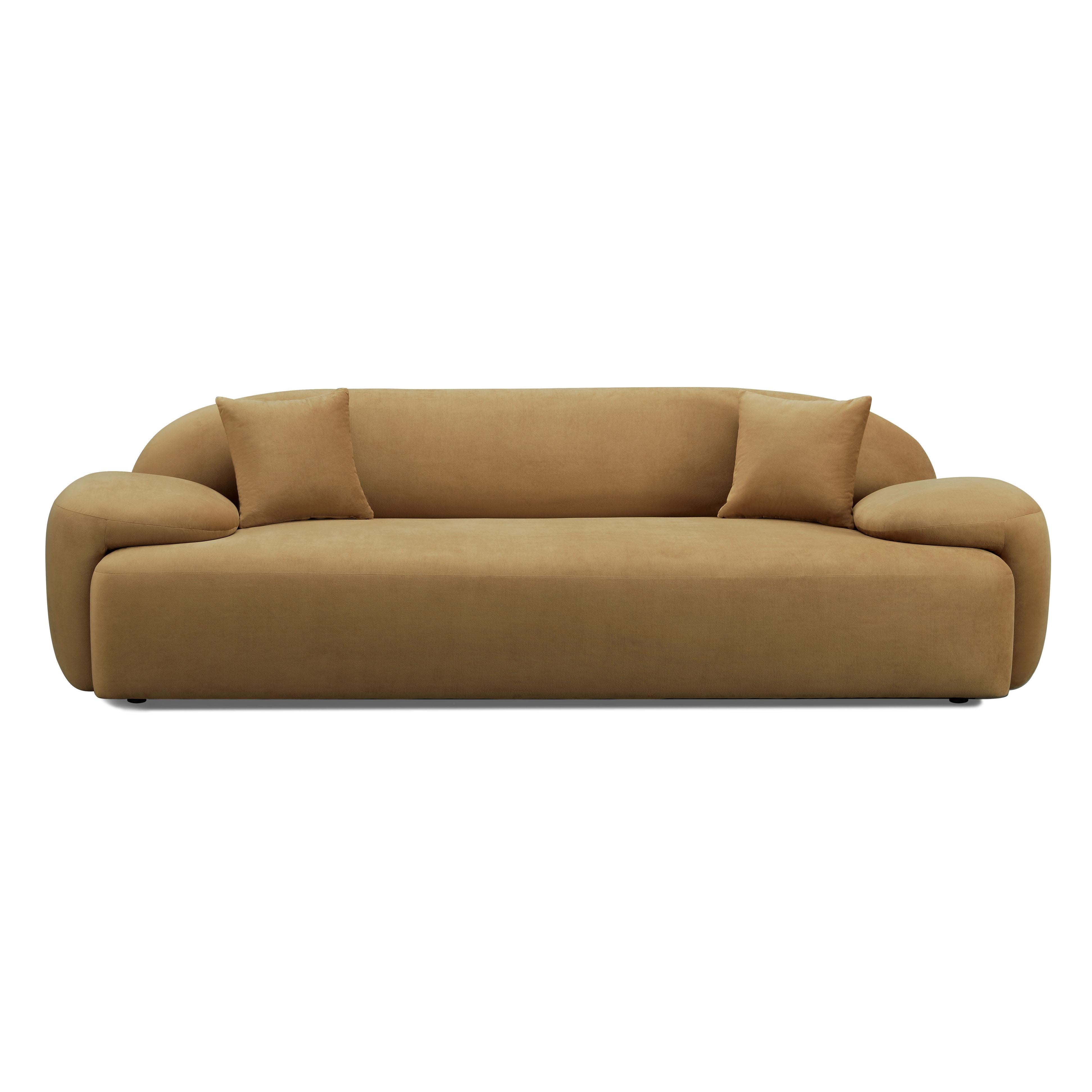 Allegra Cafe Au Lait Performance Velvet Sofa