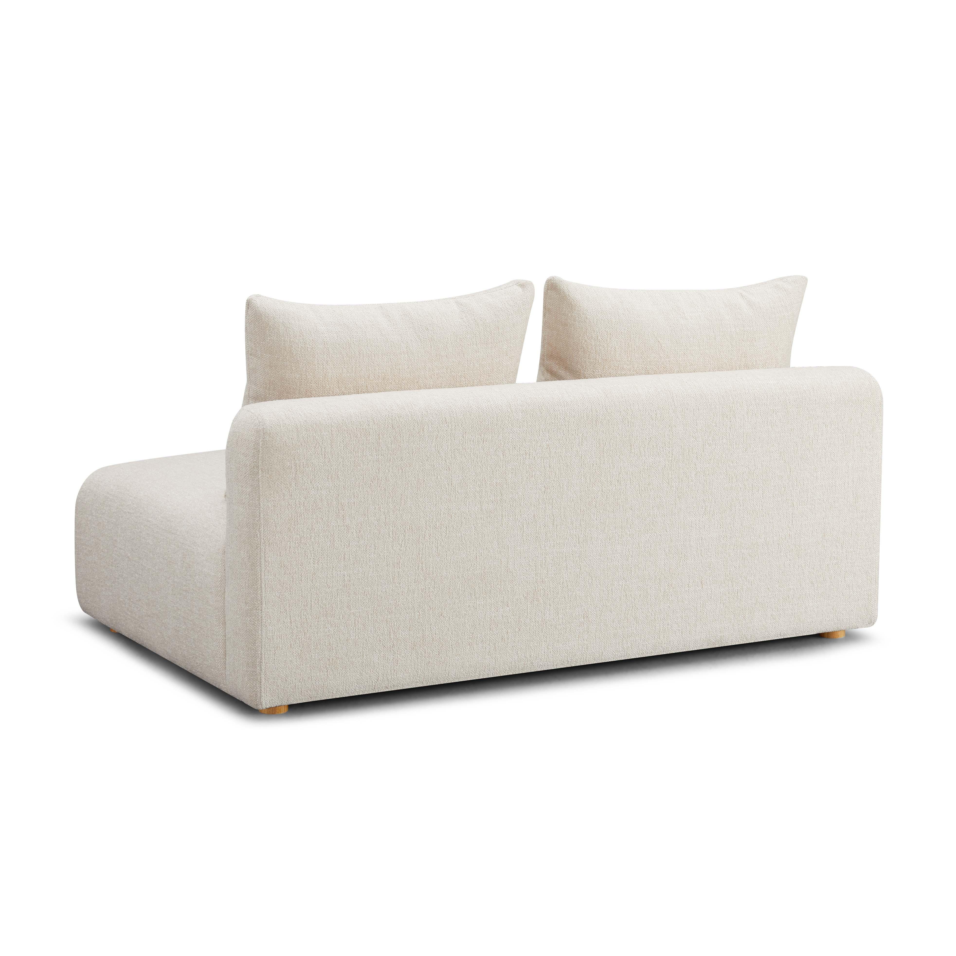 Hangover Cream Heavy Textured Fabric Modular Loveseat