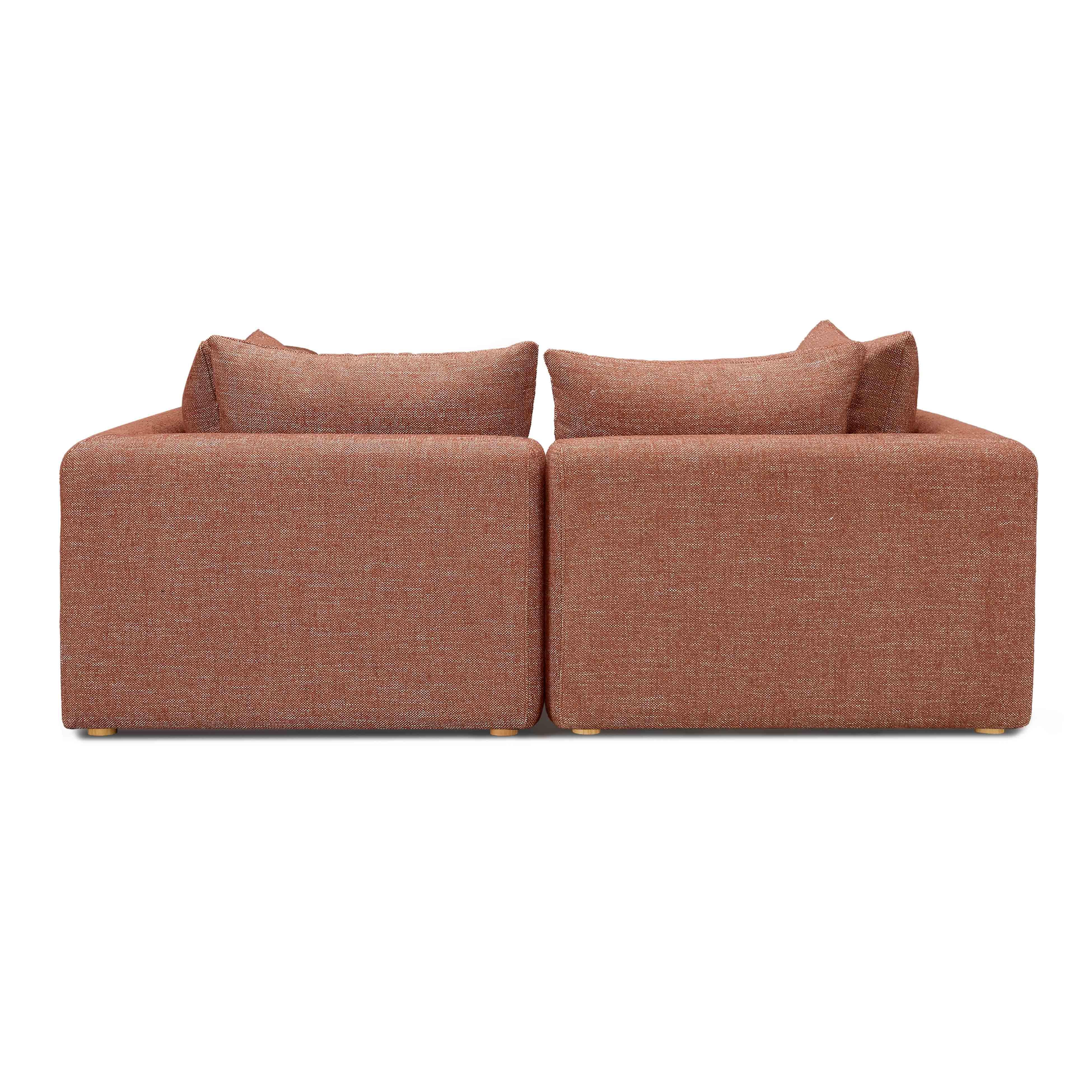 Hangover Sedona Red Textured Fabric Loveseat