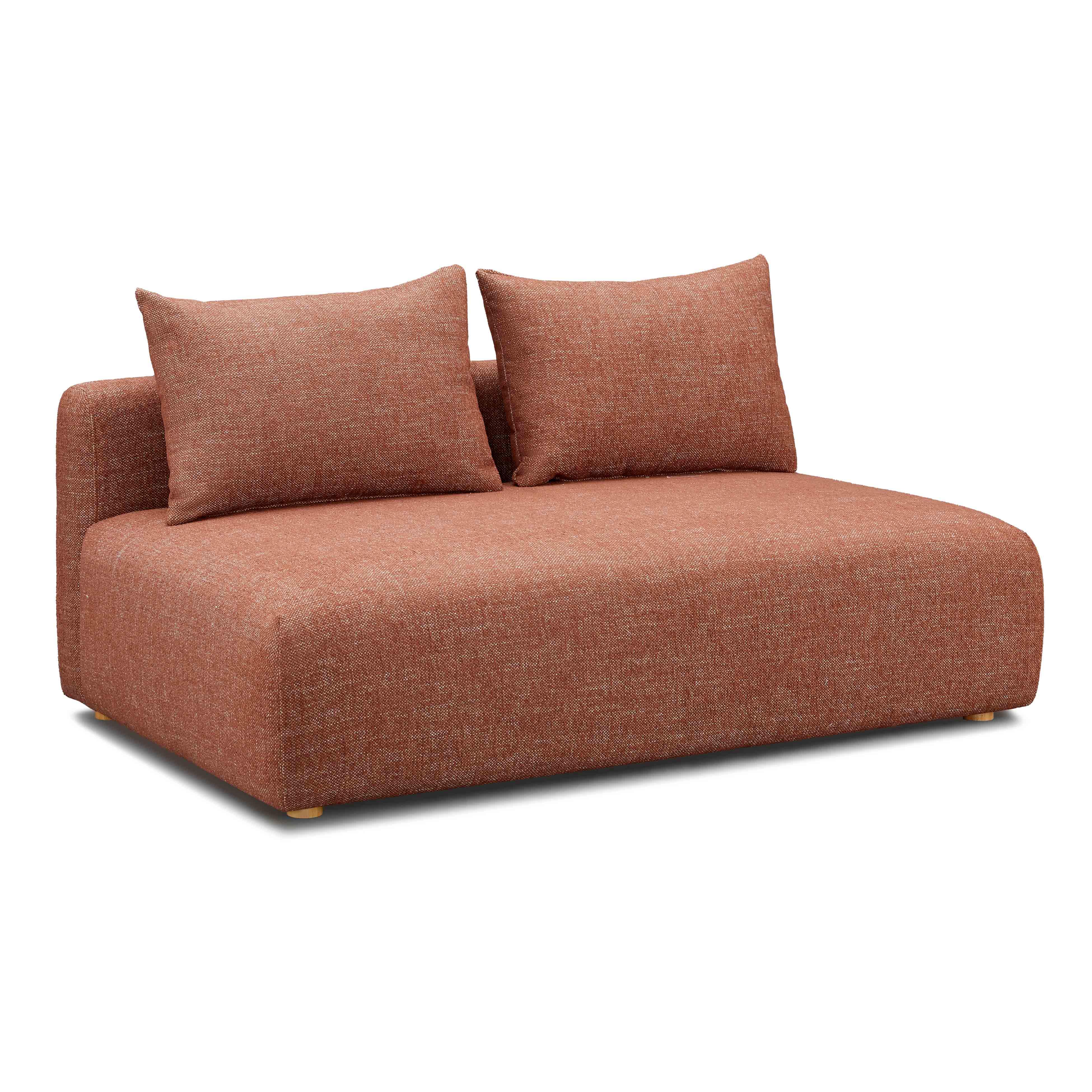 Hangover Sedona Red Textured Fabric Modular Loveseat