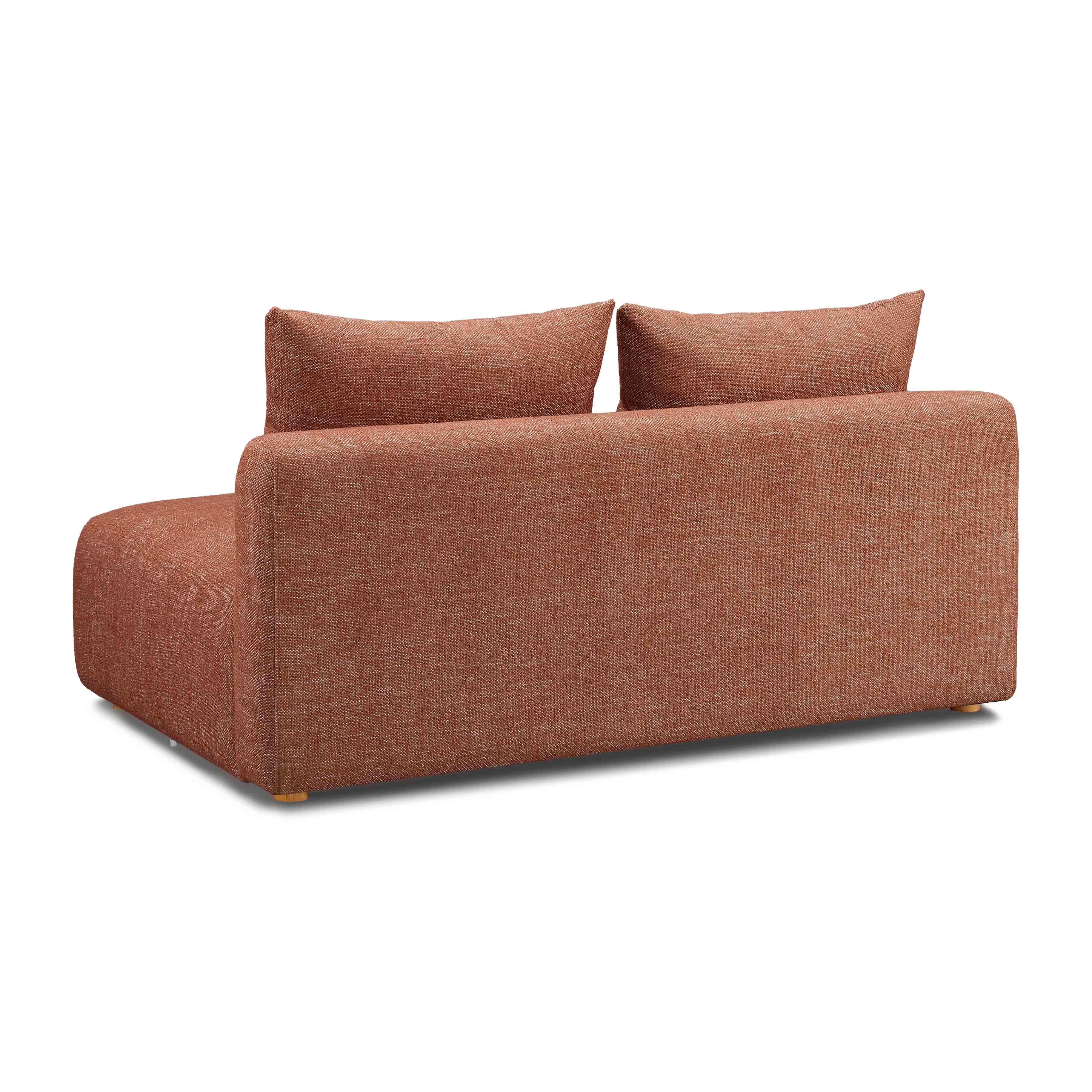 Hangover Sedona Red Textured Fabric Modular Loveseat