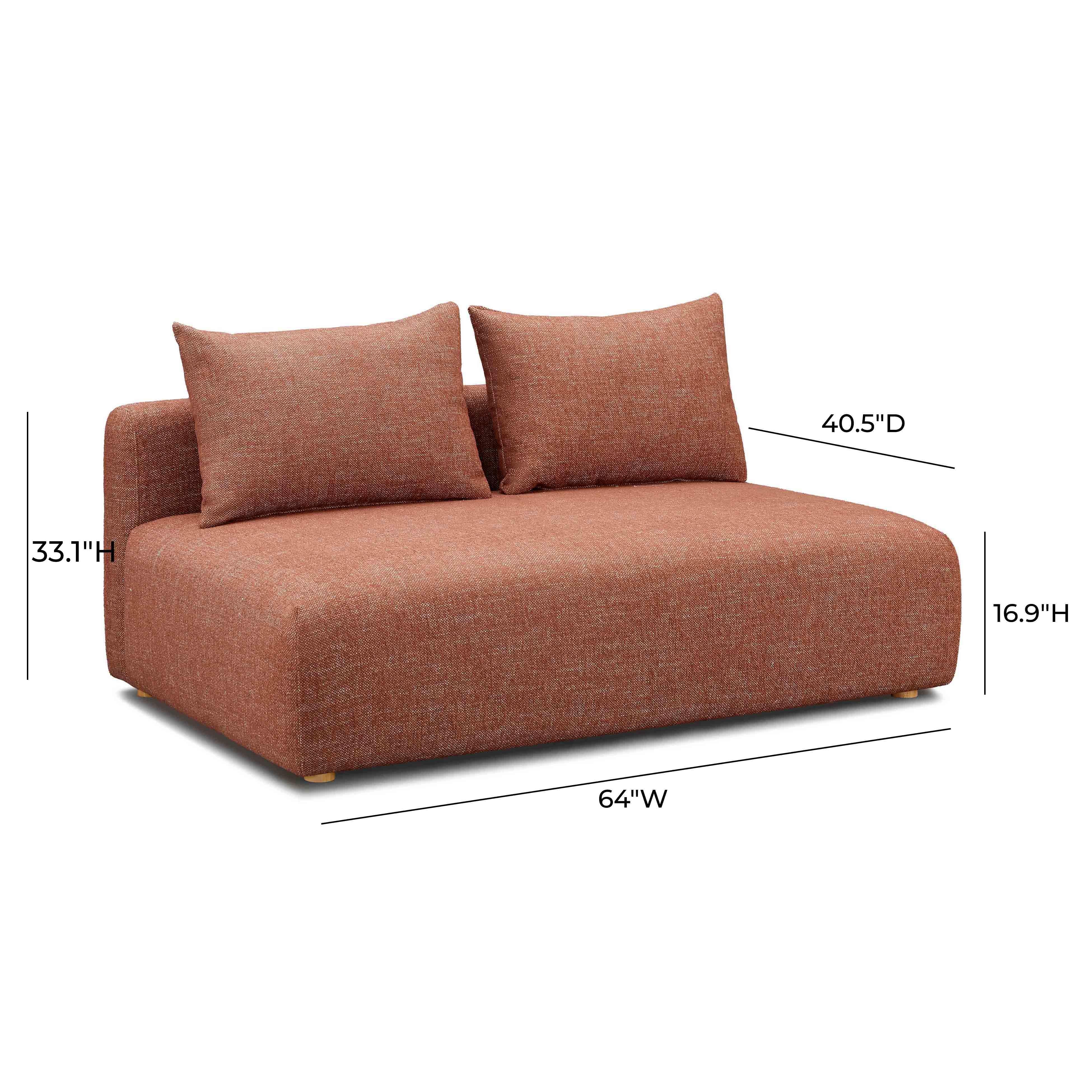 Hangover Sedona Red Textured Fabric Modular Loveseat