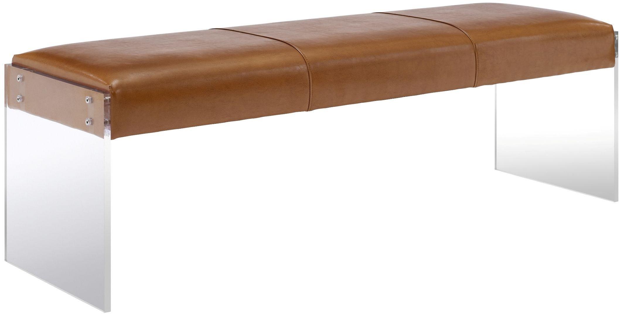 Envy Brown Performane Vegan Leather and Acrylic Bench