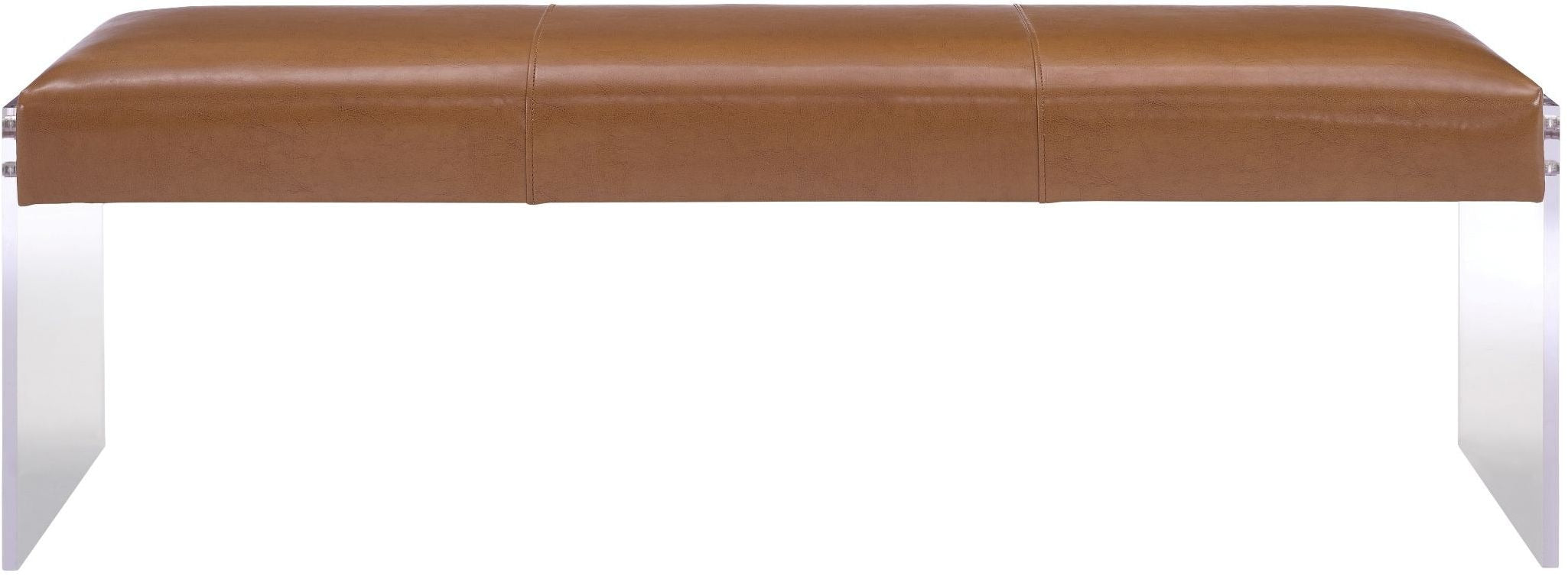 Envy Brown Performane Vegan Leather and Acrylic Bench