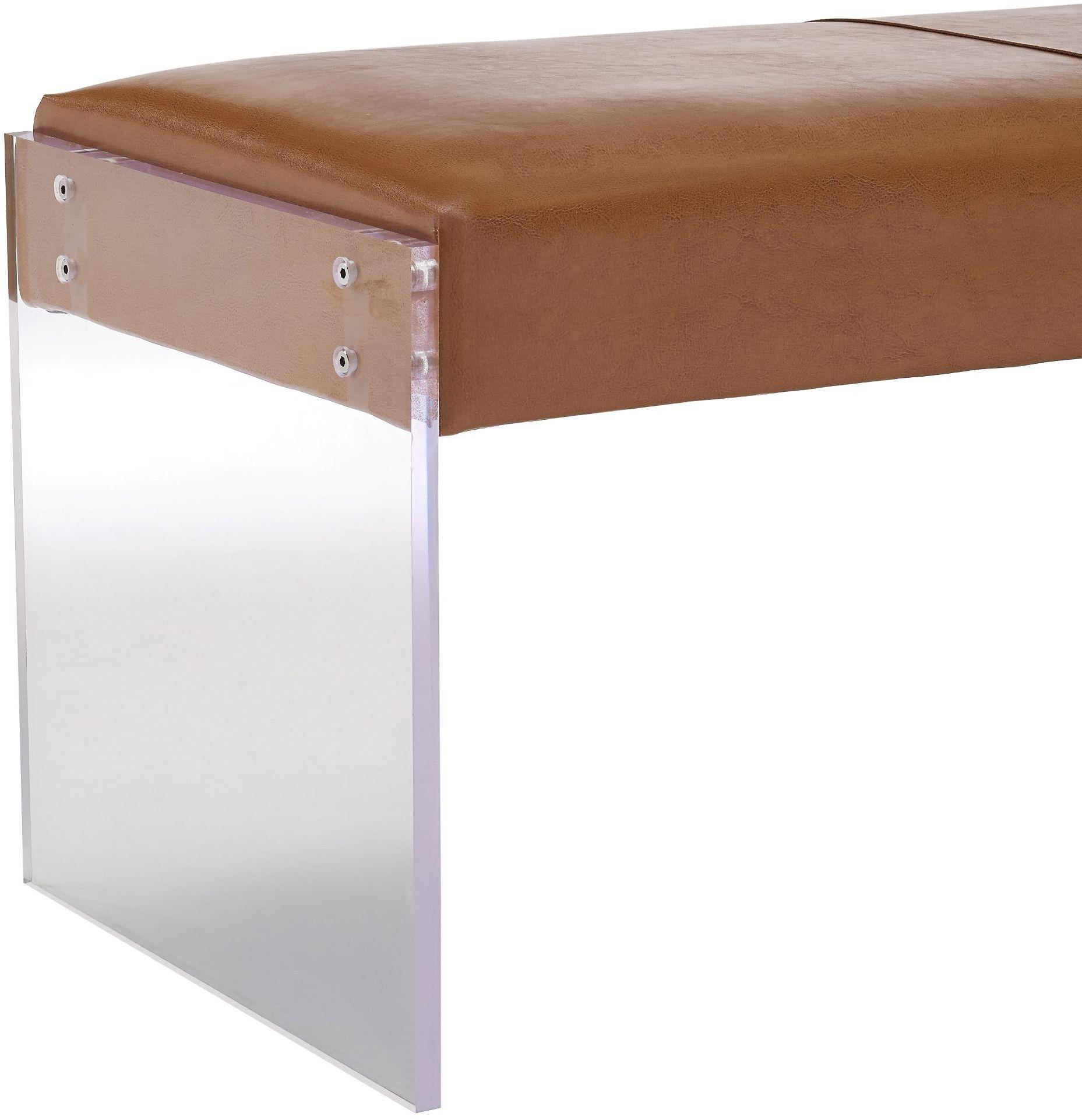 Envy Brown Performane Vegan Leather and Acrylic Bench