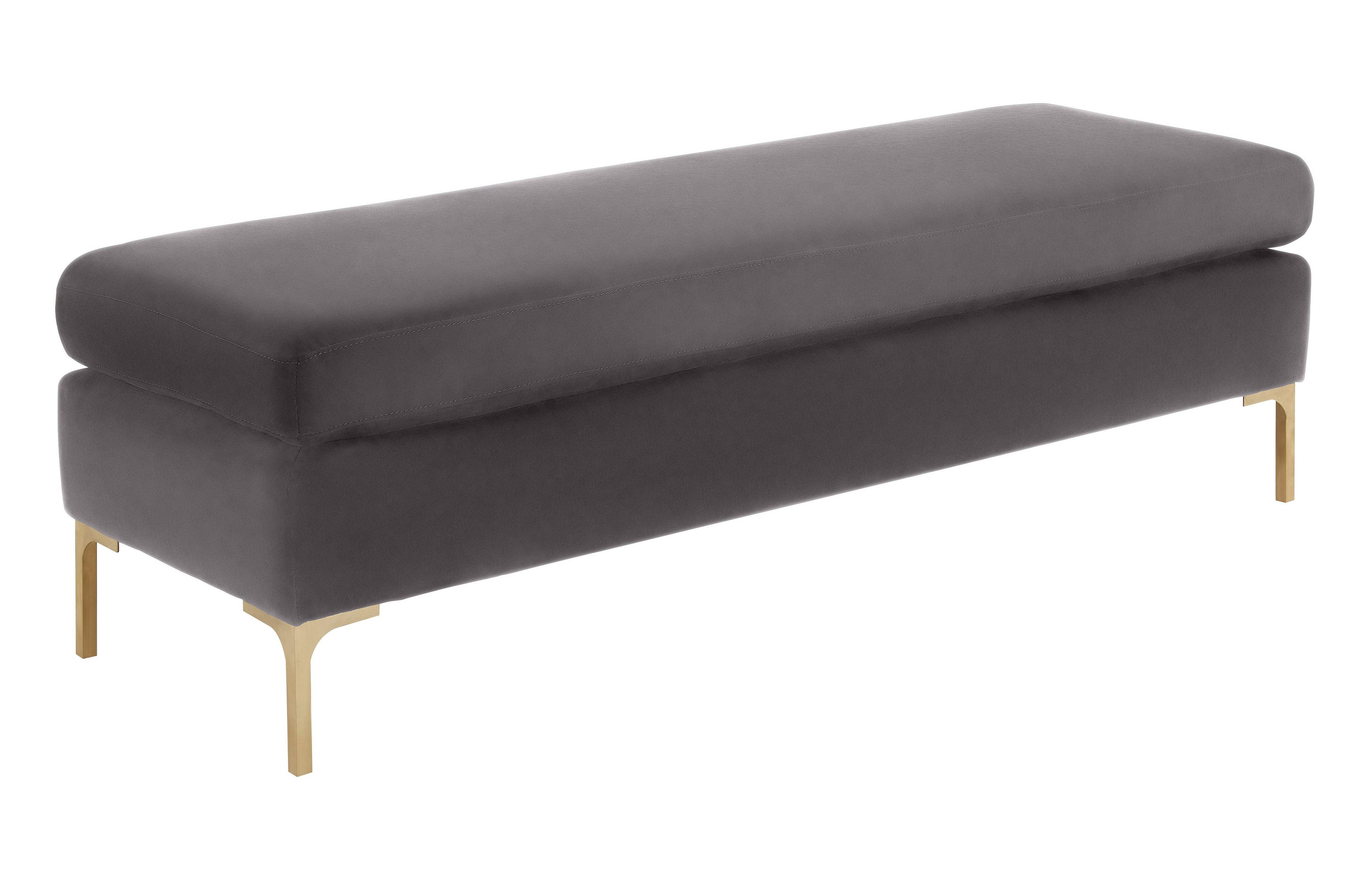 Delilah Grey Velvet Bench