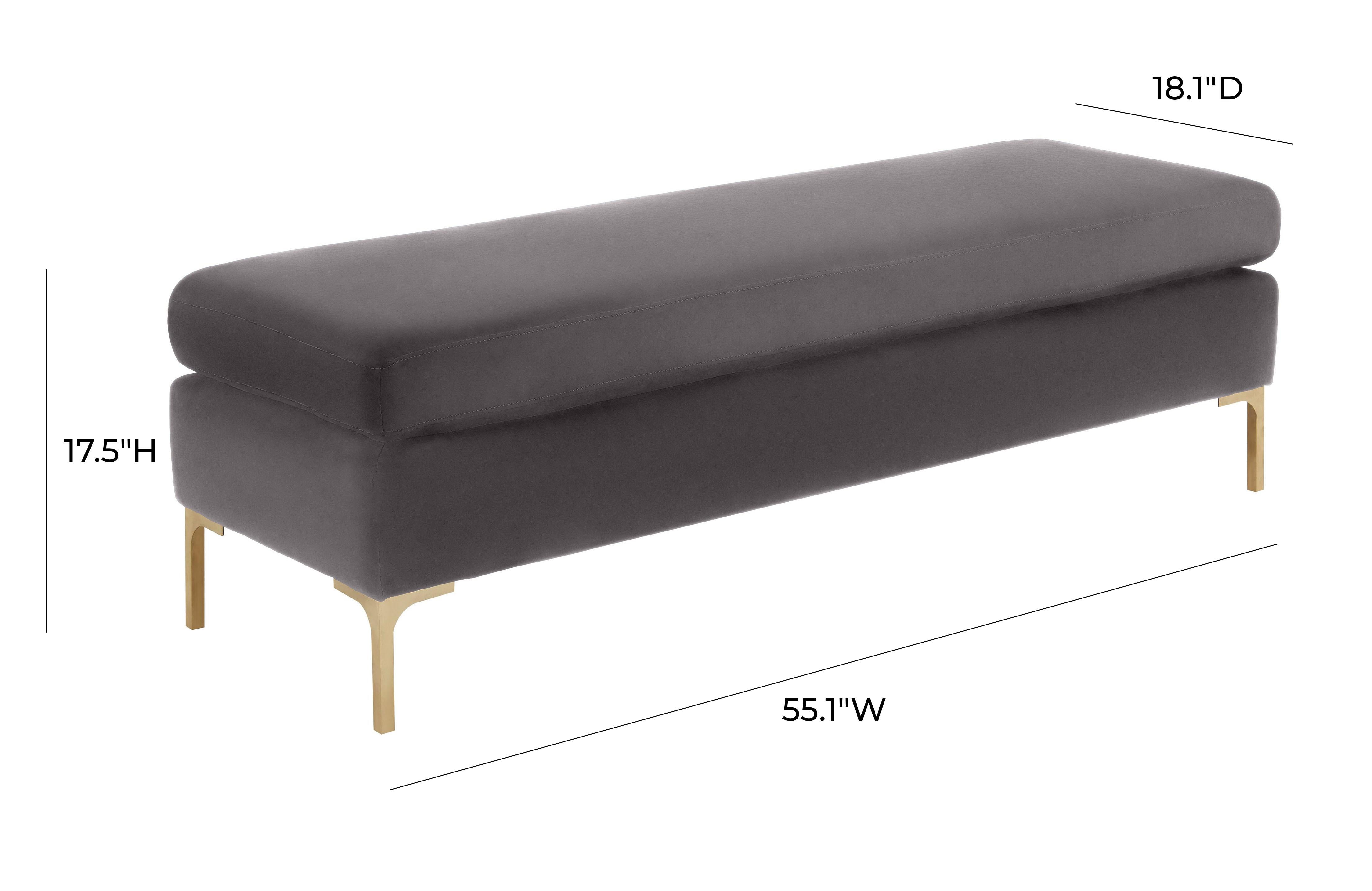 Delilah Grey Velvet Bench