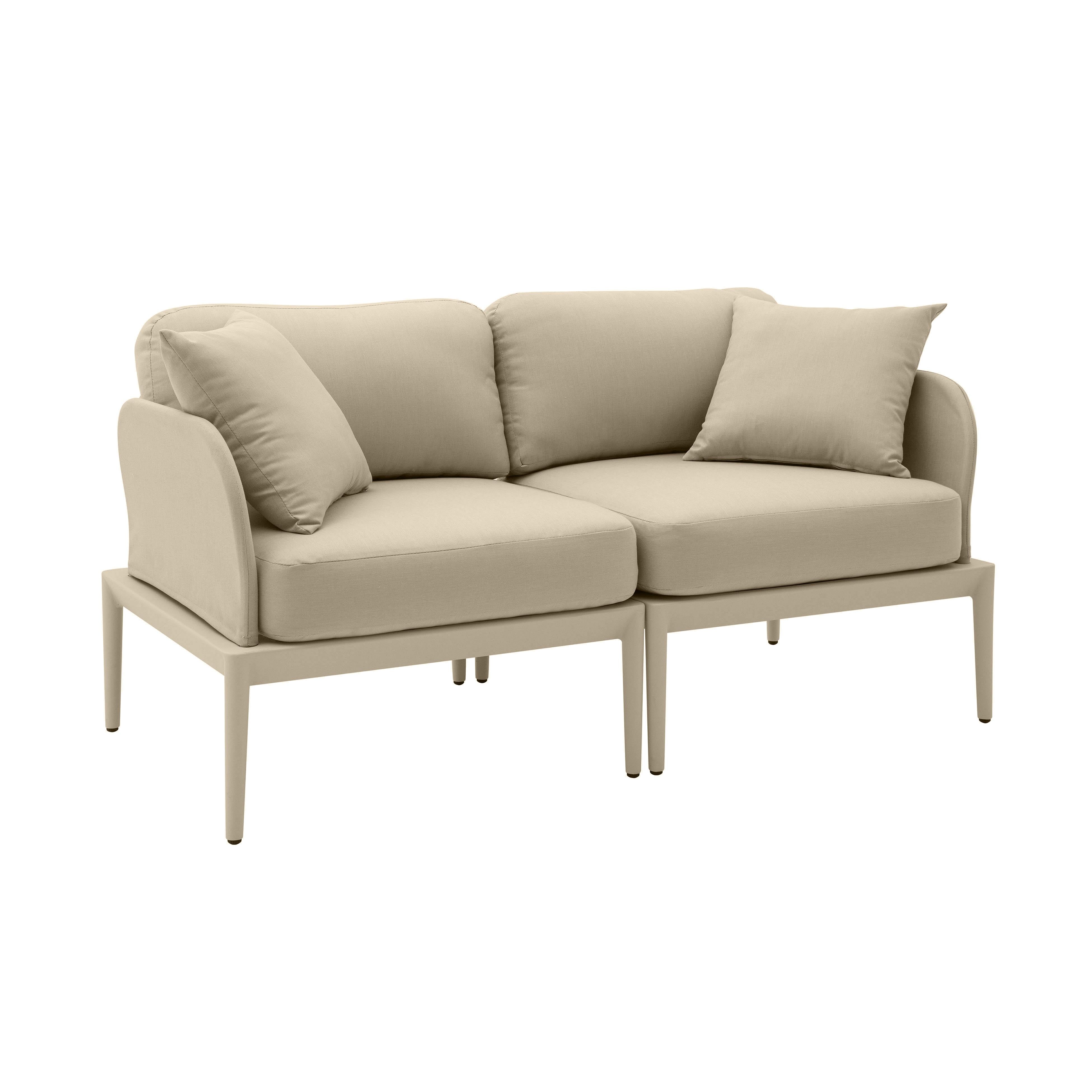 Kapri Taupe Modular Outdoor Loveseat