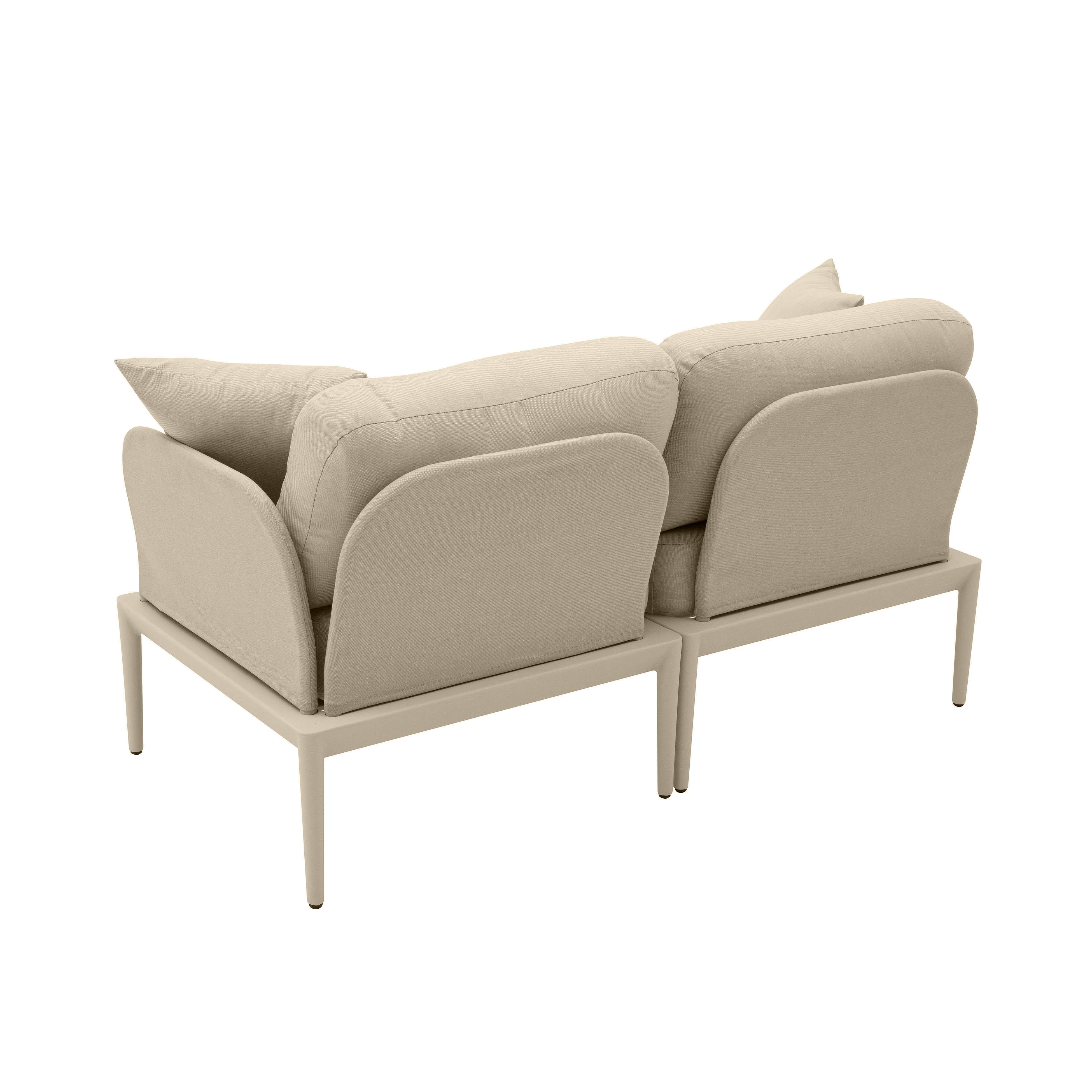 Kapri Taupe Modular Outdoor Loveseat