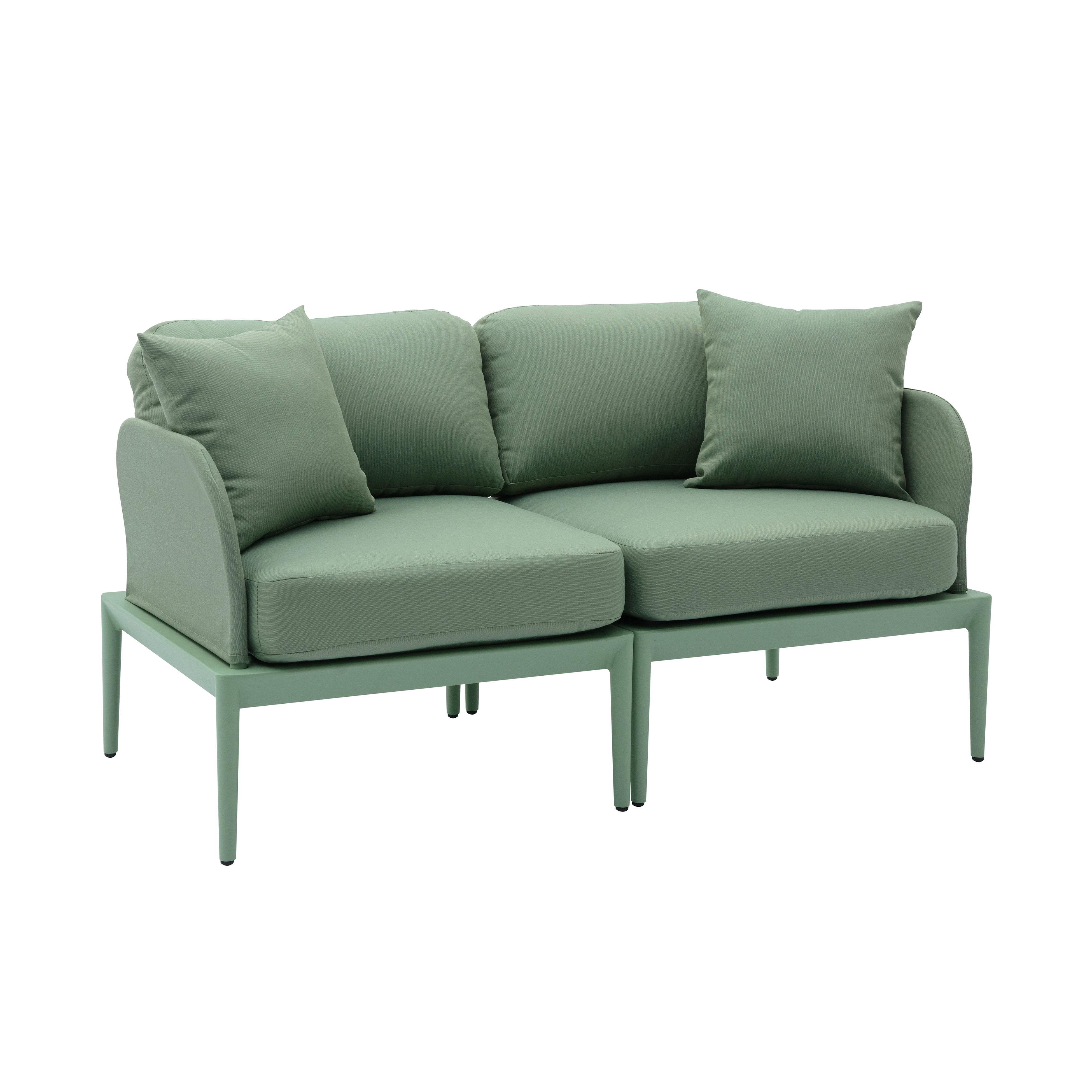 Kapri Moss Green Modular Outdoor Loveseat