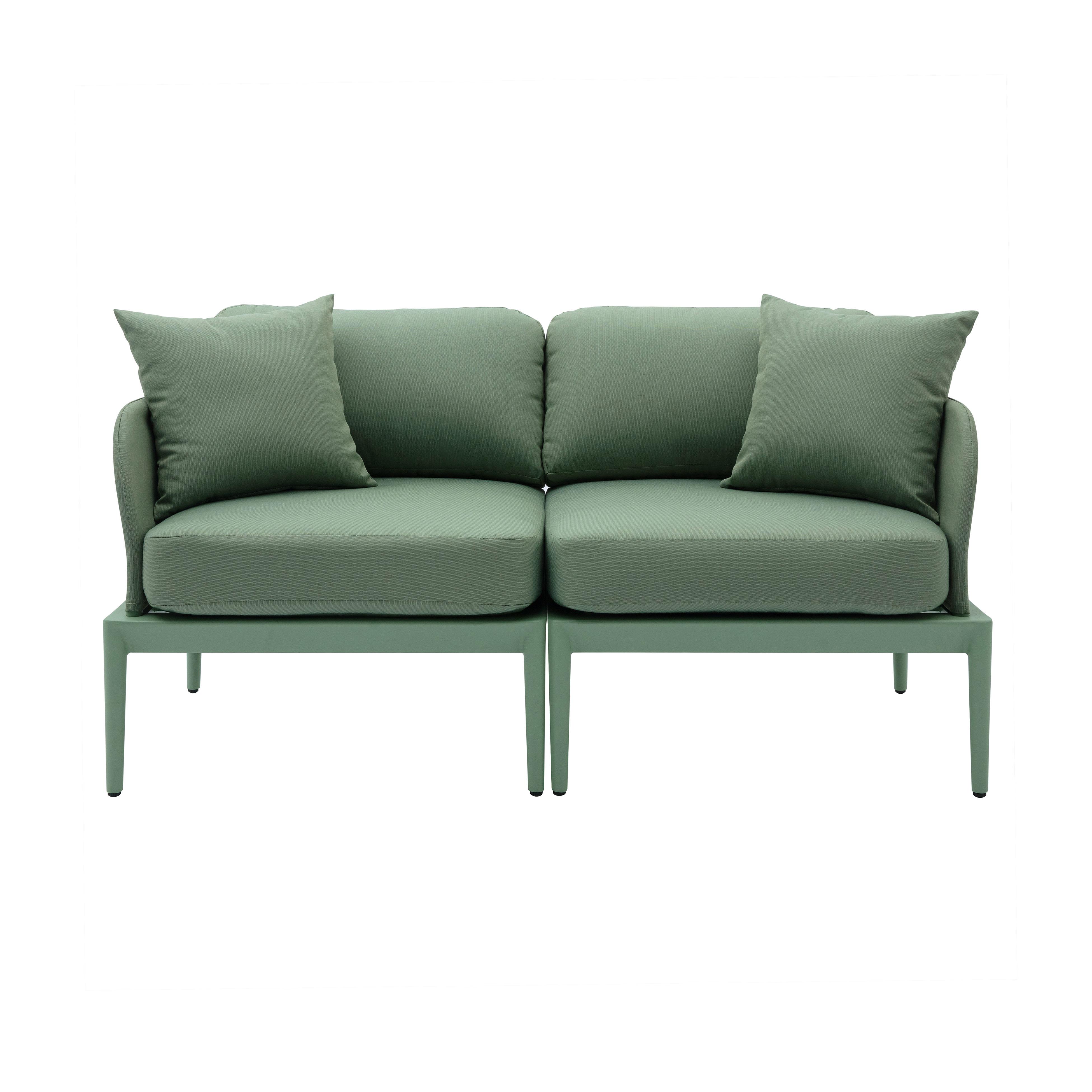 Kapri Moss Green Modular Outdoor Loveseat