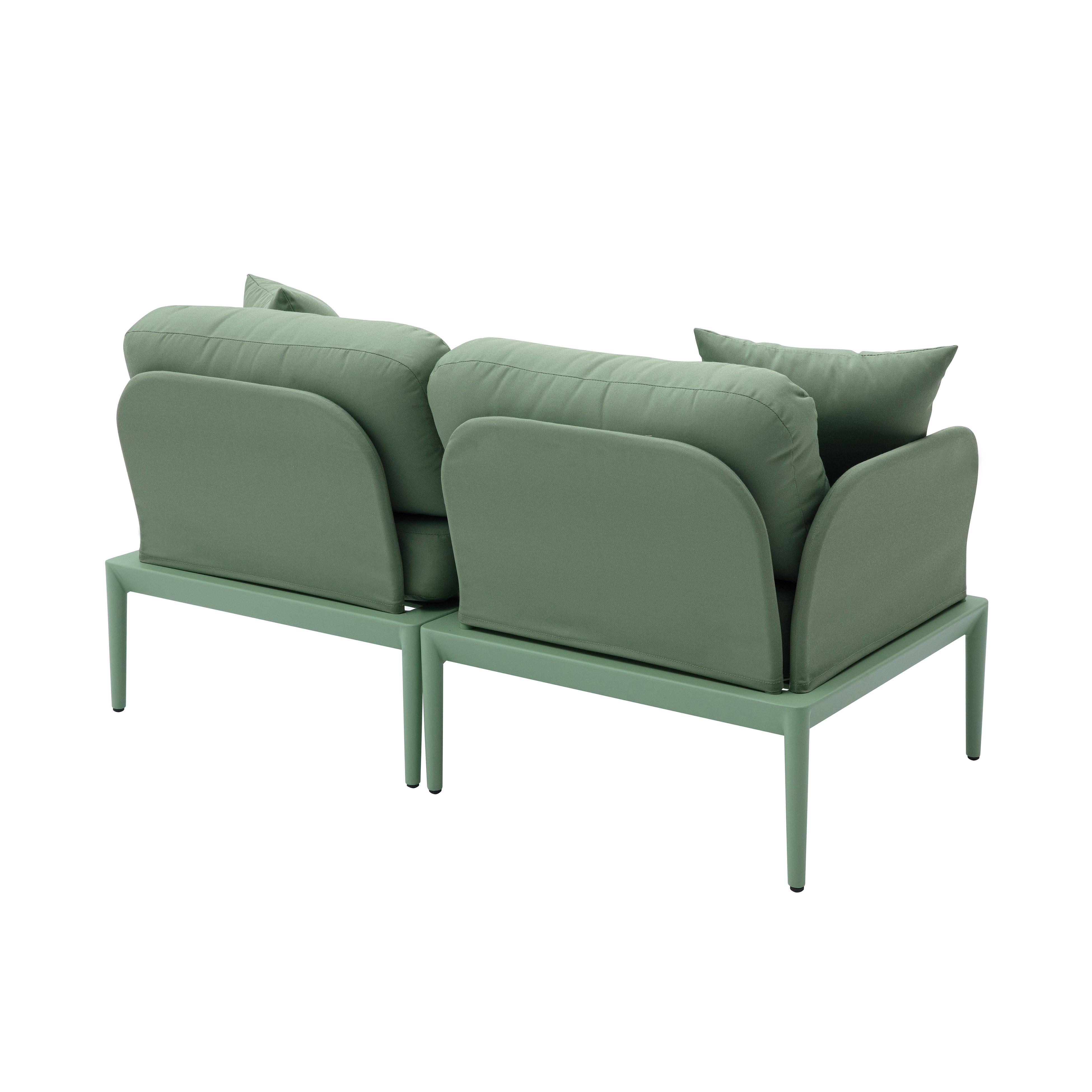 Kapri Moss Green Modular Outdoor Loveseat