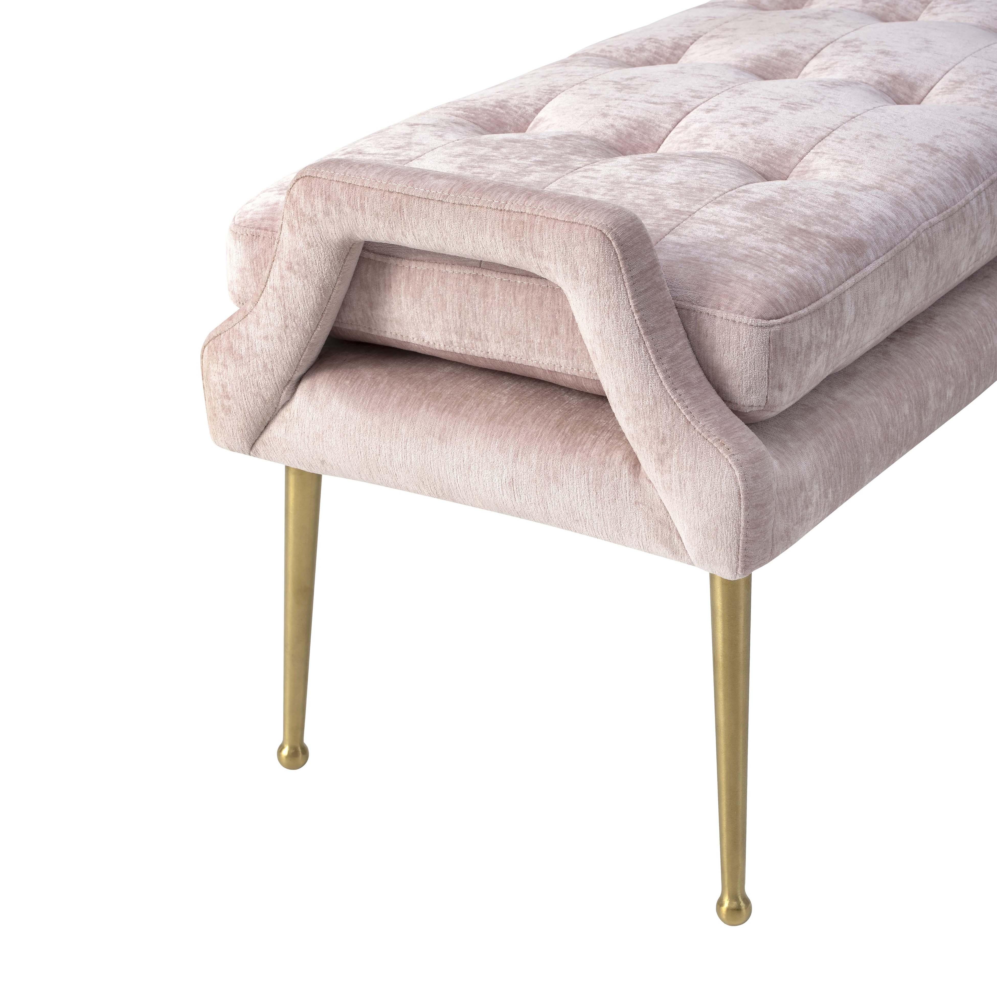 Eileen Slub Velvet Blush Bench