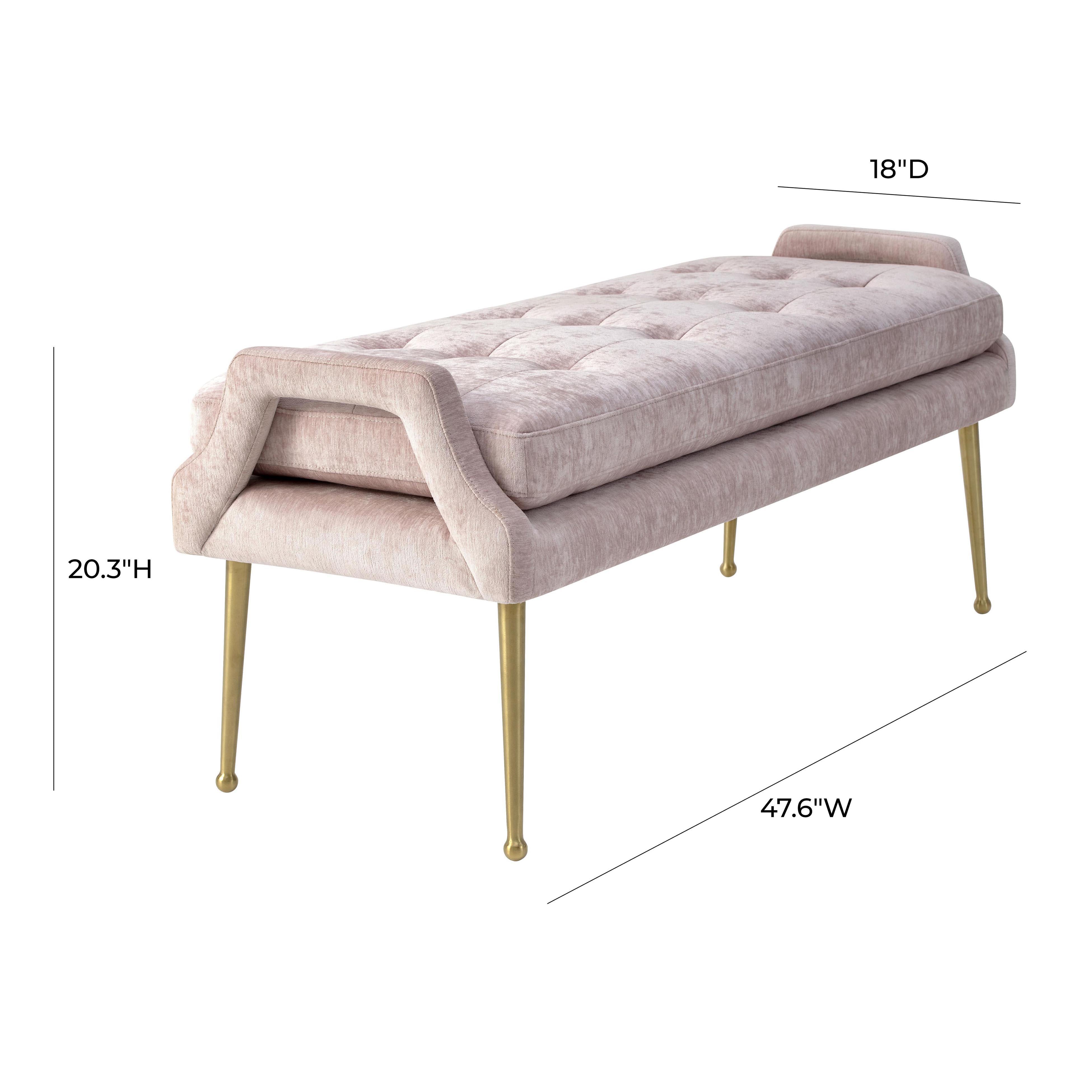 Eileen Slub Velvet Blush Bench