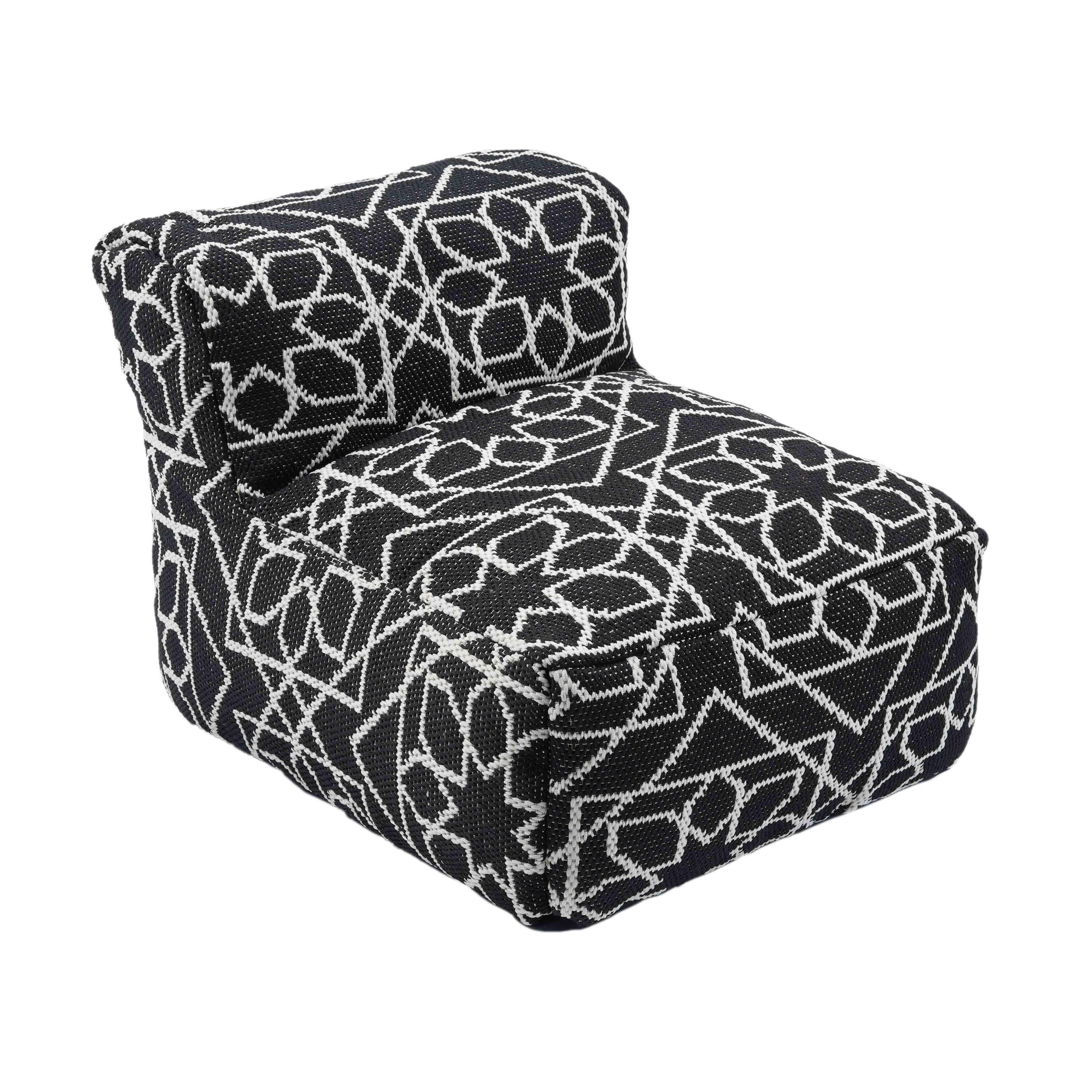 Chiara Outdoor Black Accent Pouf