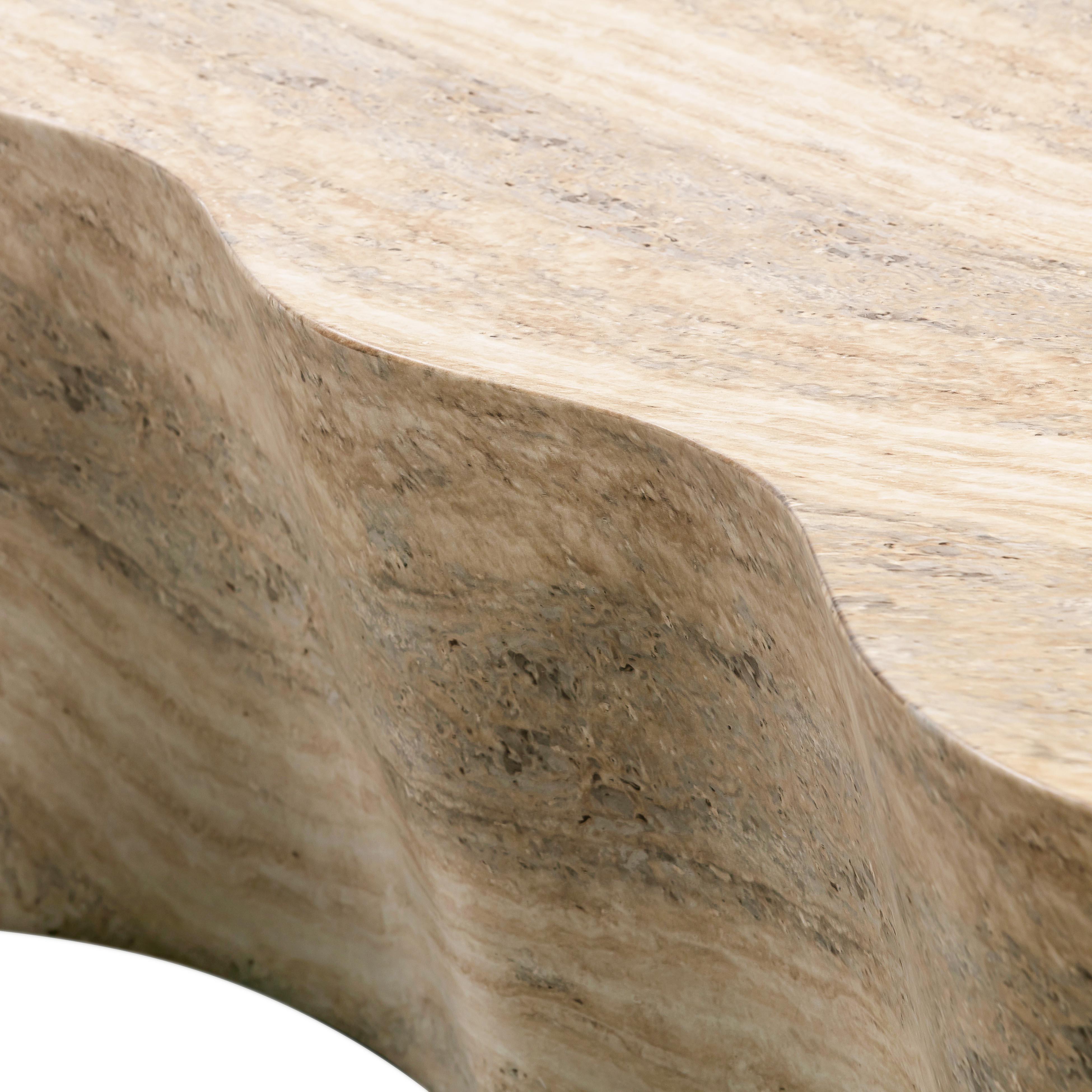 Slab Faux Travertine Coffee Table