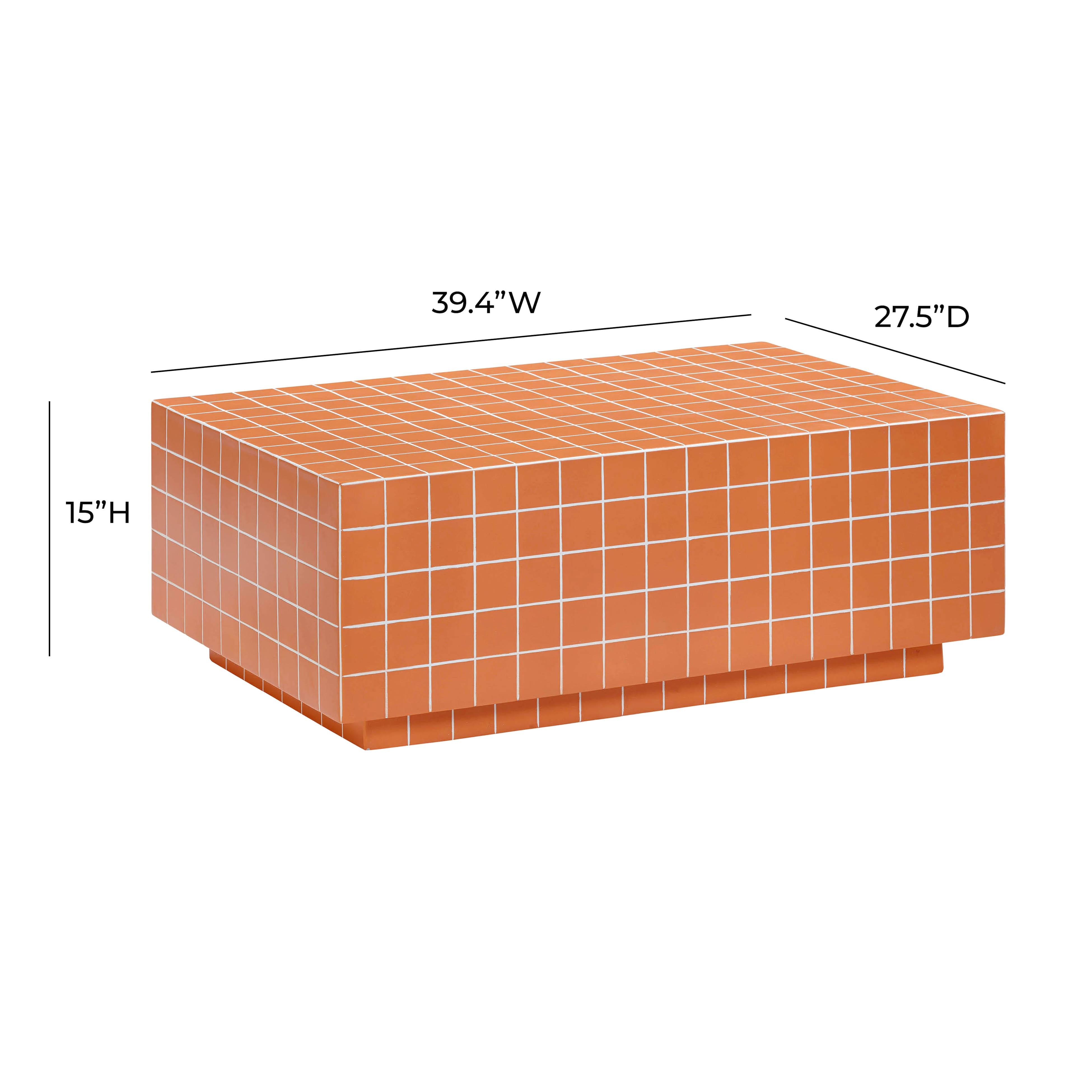 Mixie Brick Orange Tile Indoor / Outdoor Coffee Table