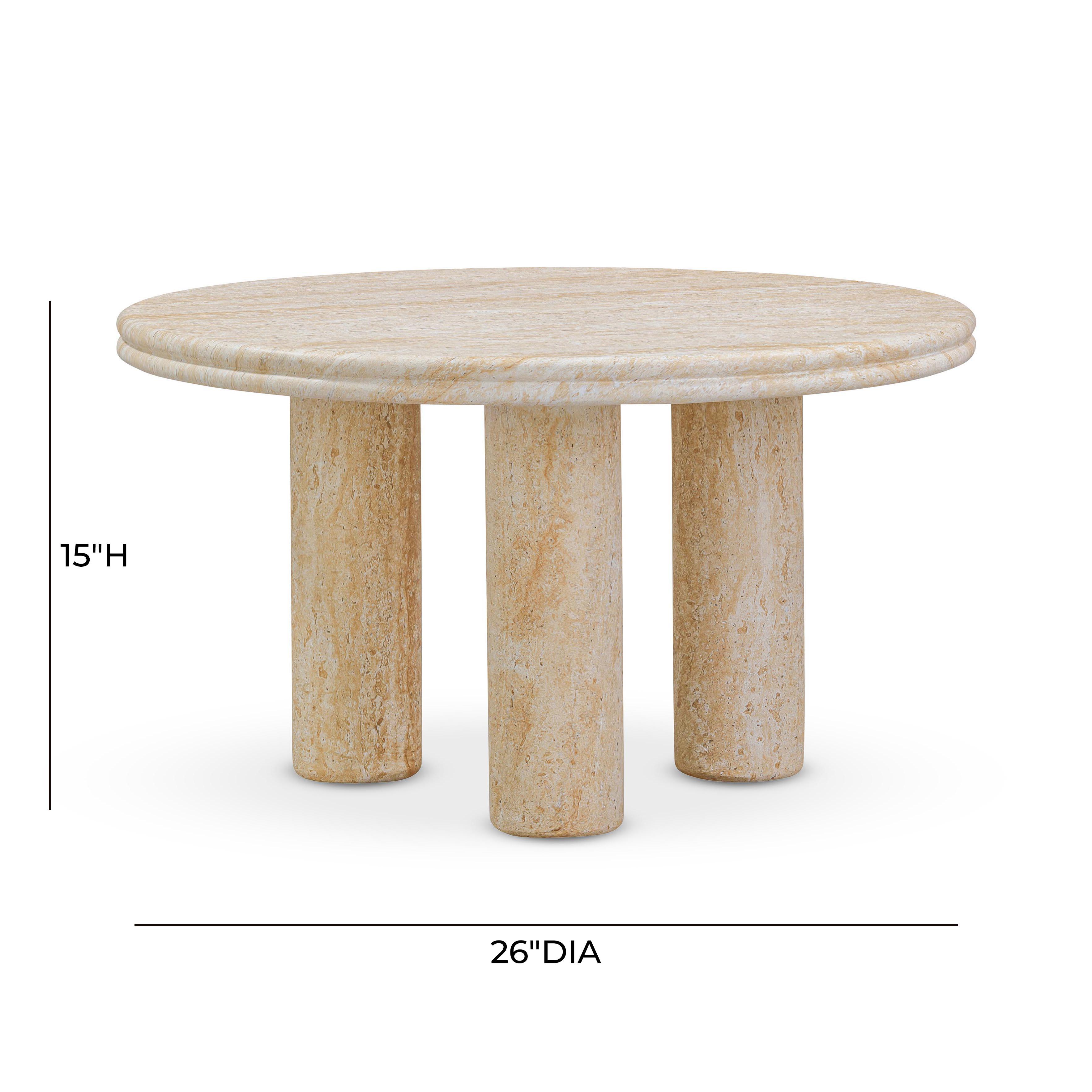 Amora Faux Travertine Indoor/Outdoor Nesting Accent Tables