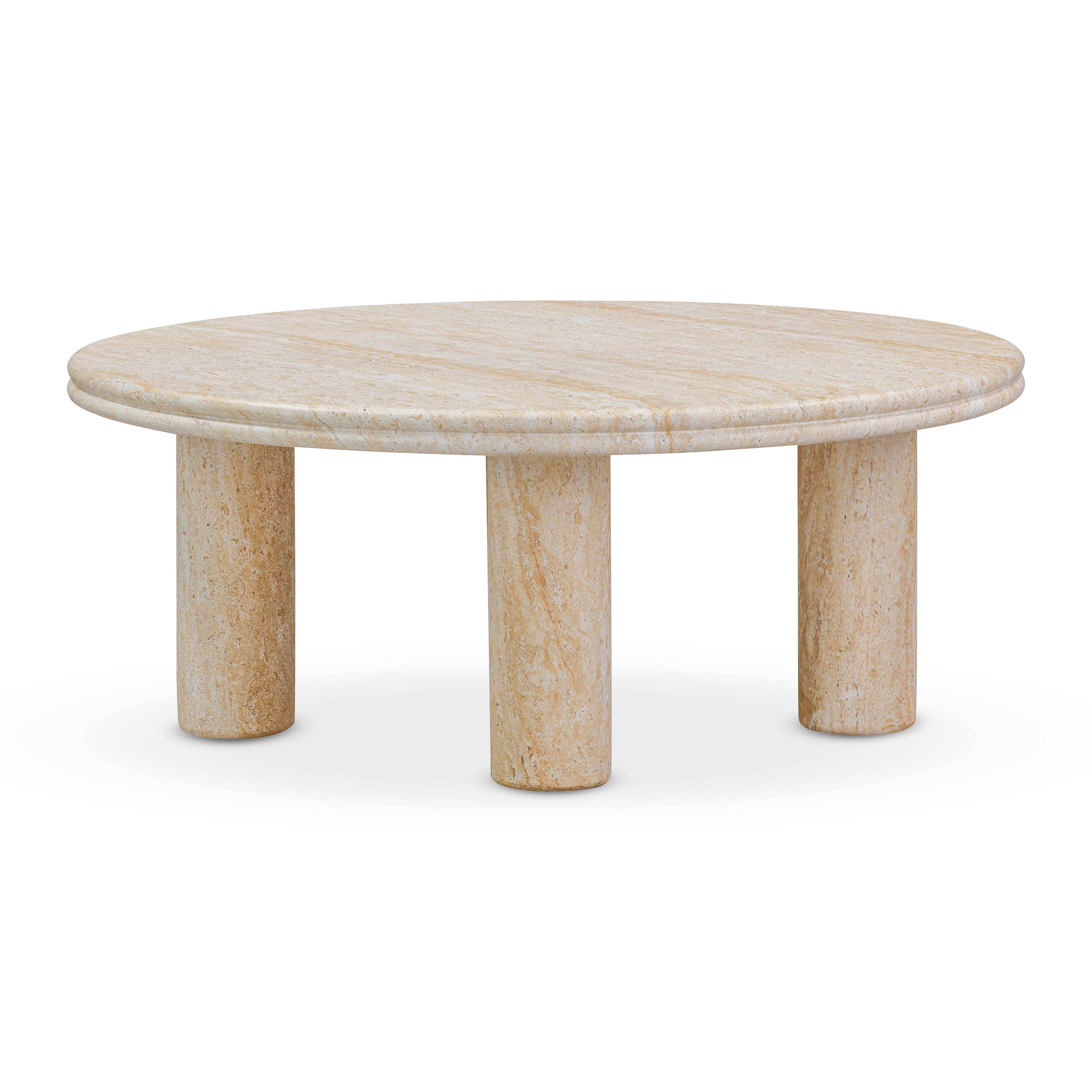 Amora Faux Travertine Indoor/Outdoor Nesting Accent Tables