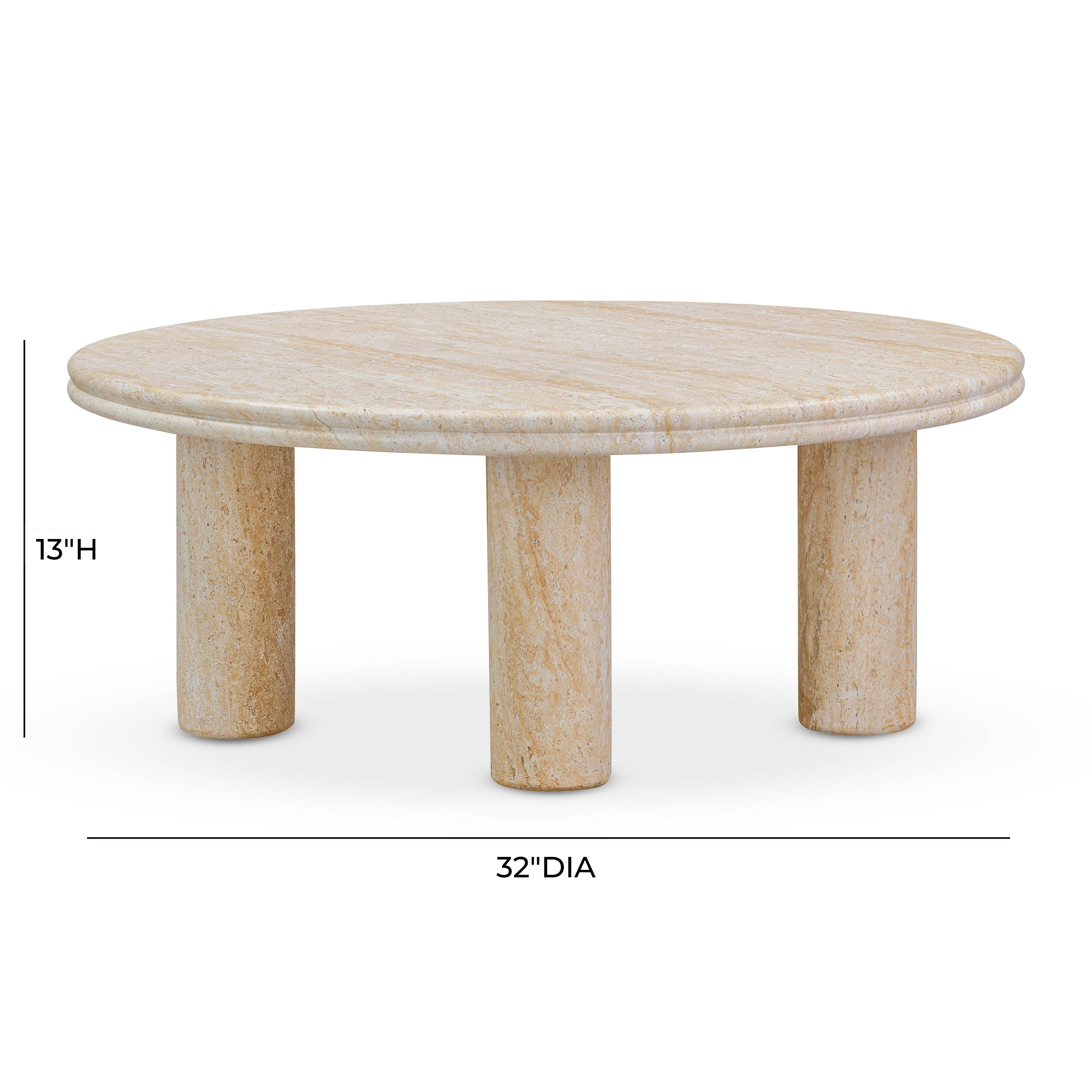 Amora Faux Travertine Indoor/Outdoor Nesting Accent Tables