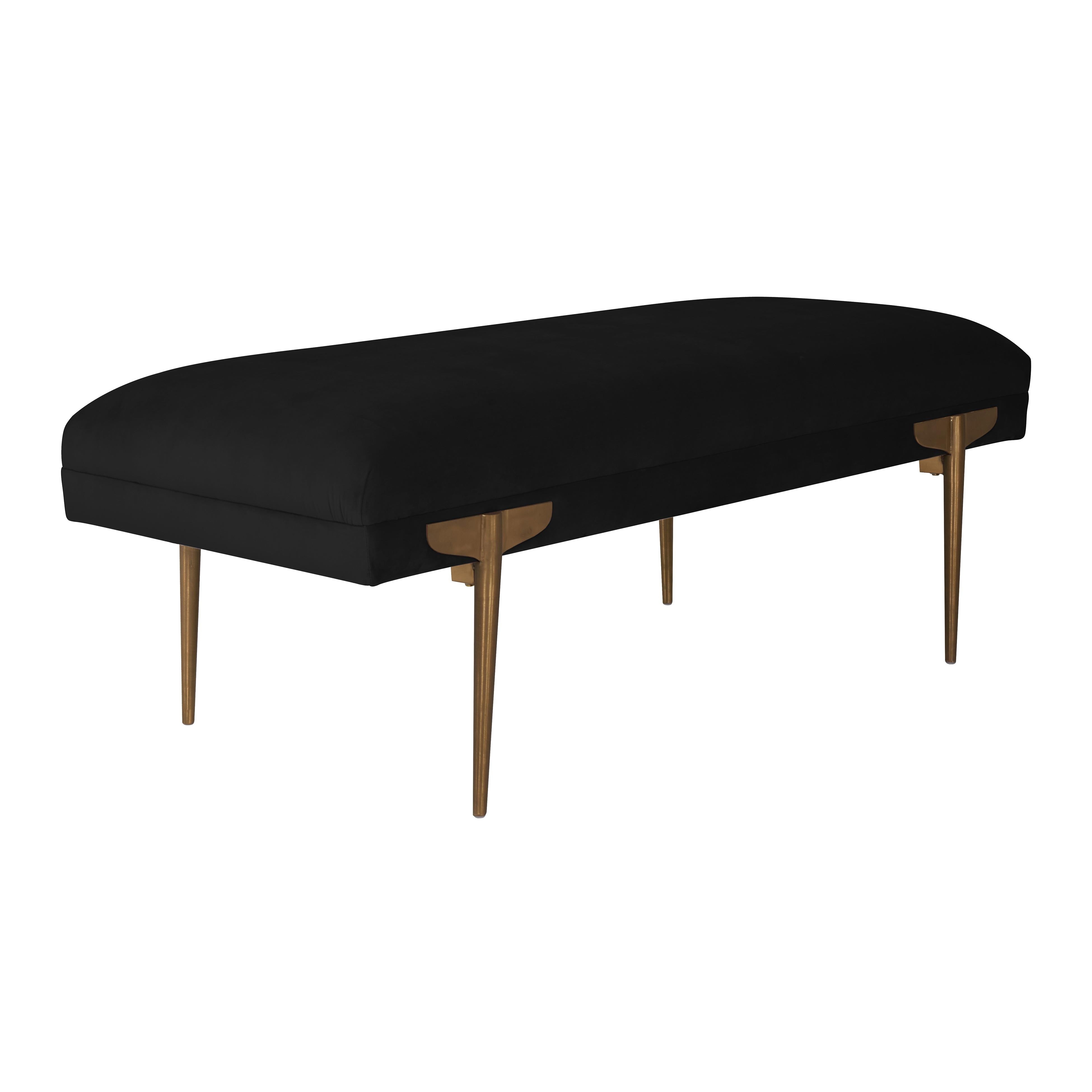 Brno Black Velvet Bench