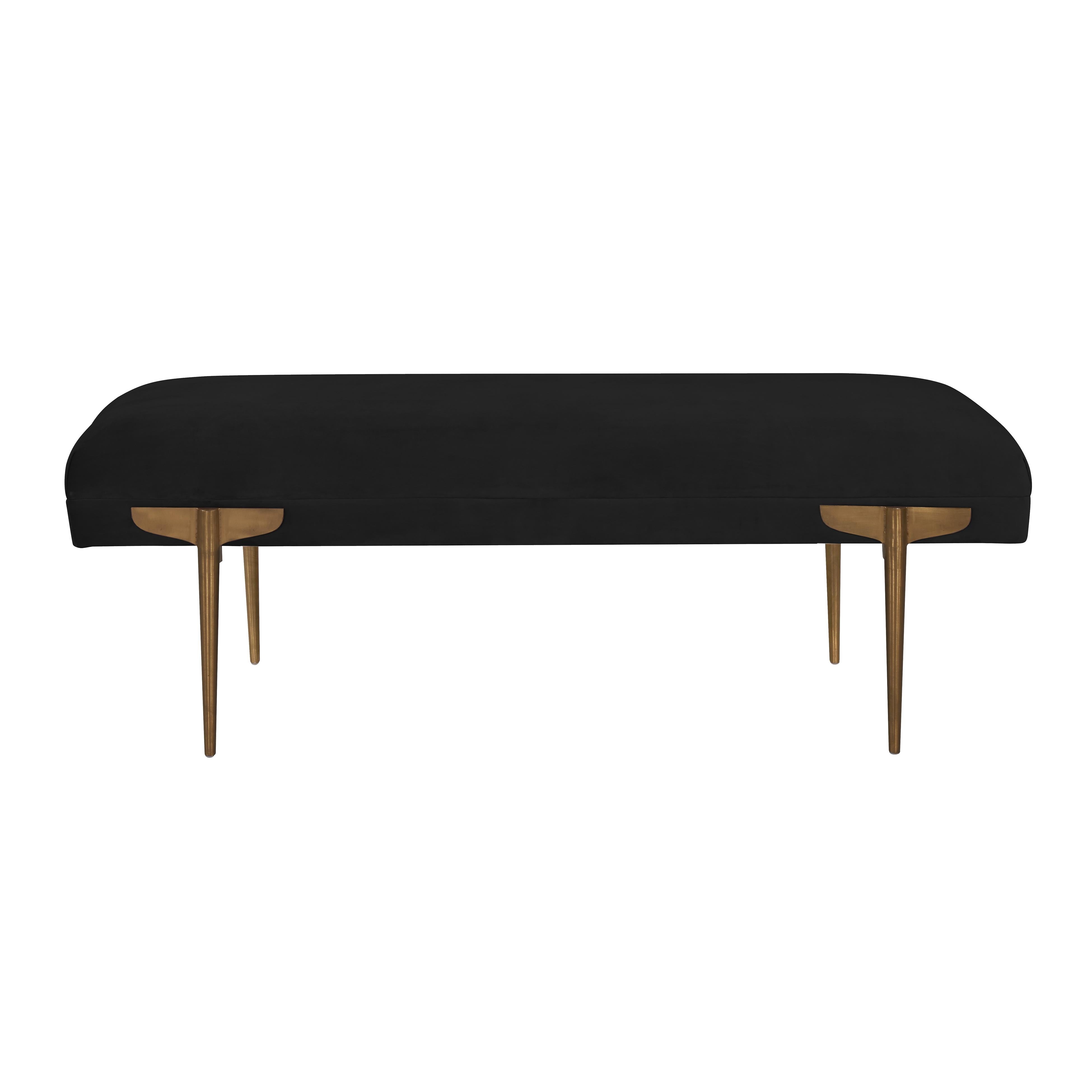 Brno Black Velvet Bench