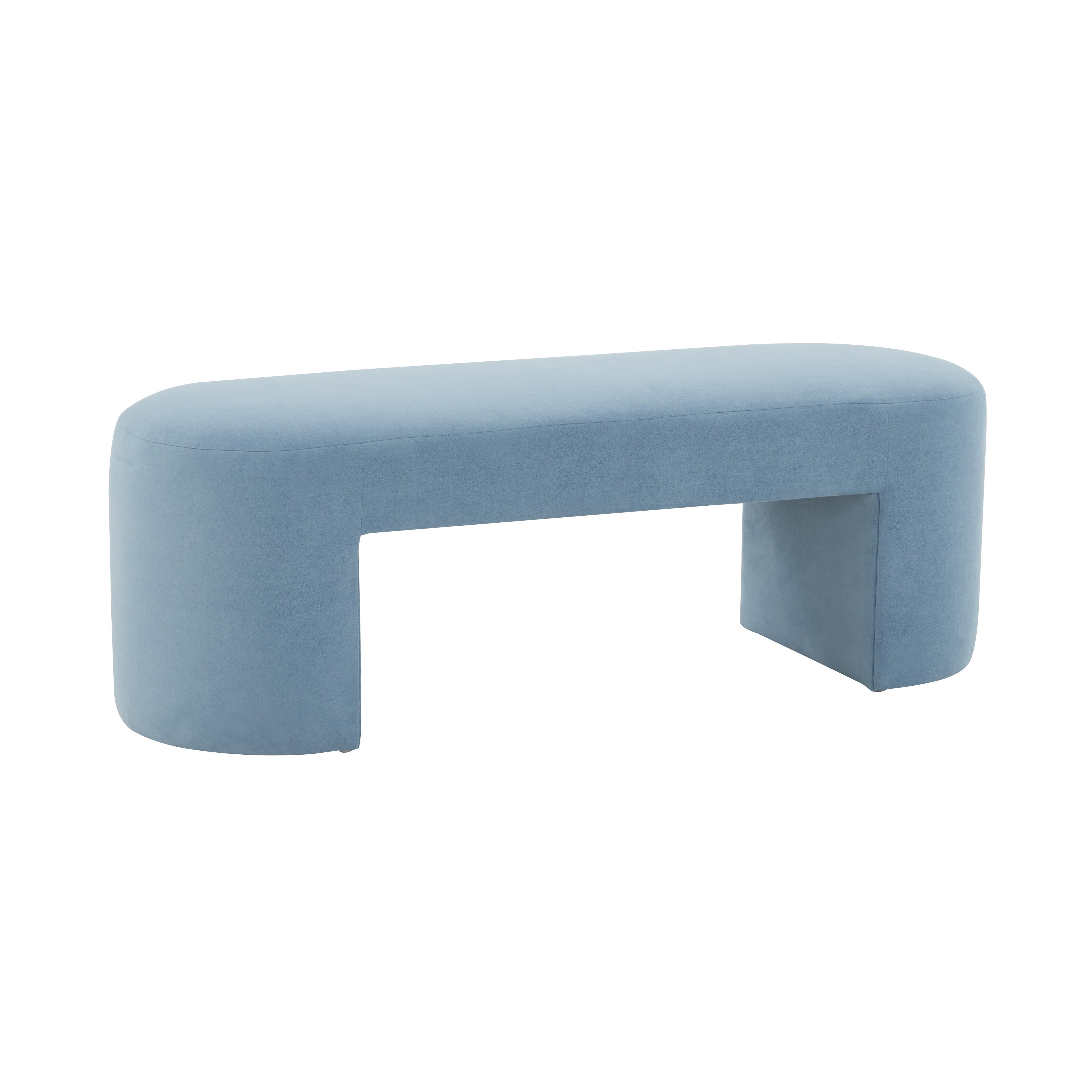 Elena Light Blue Velvet Bench