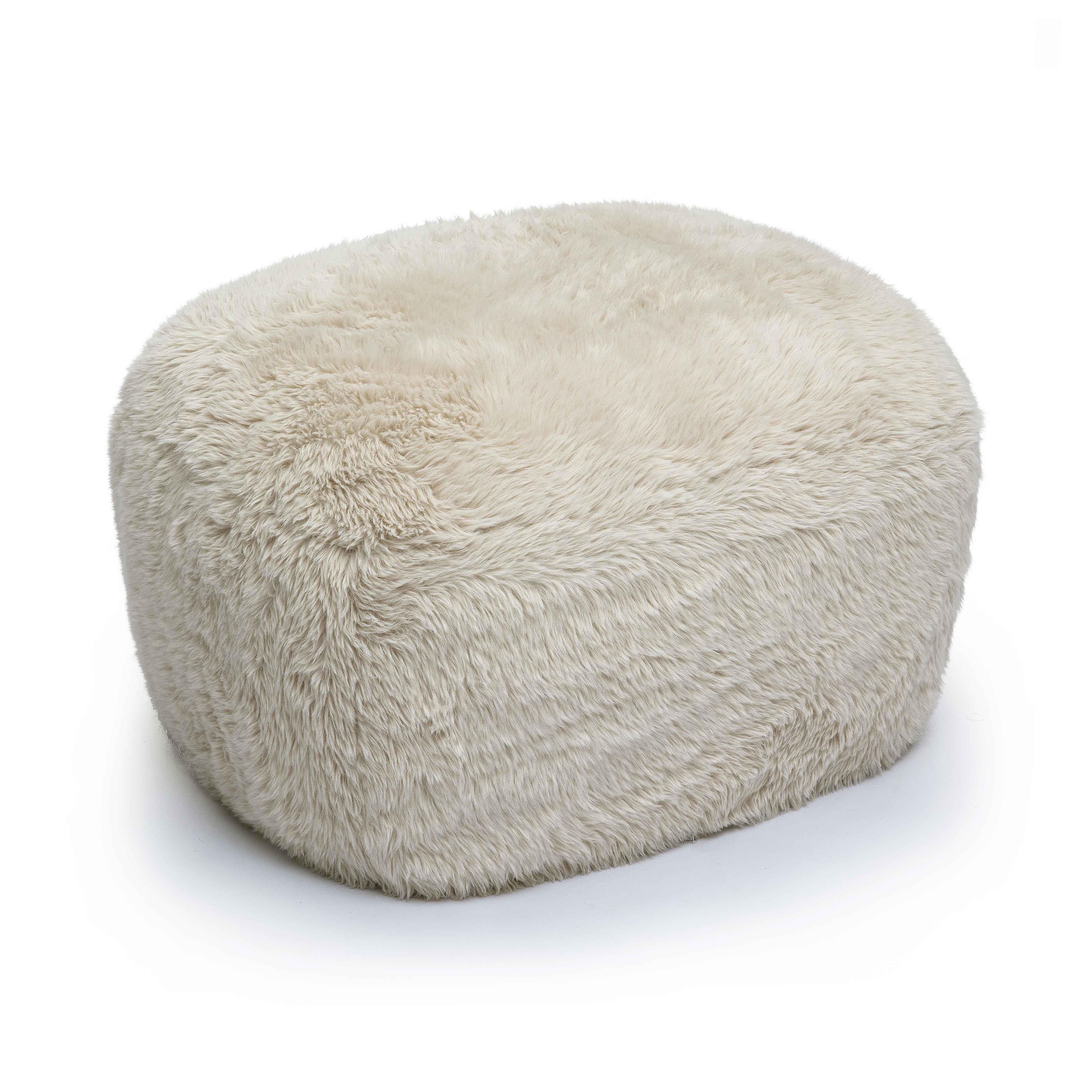 Britt Natural Vegan Shearling Ottoman