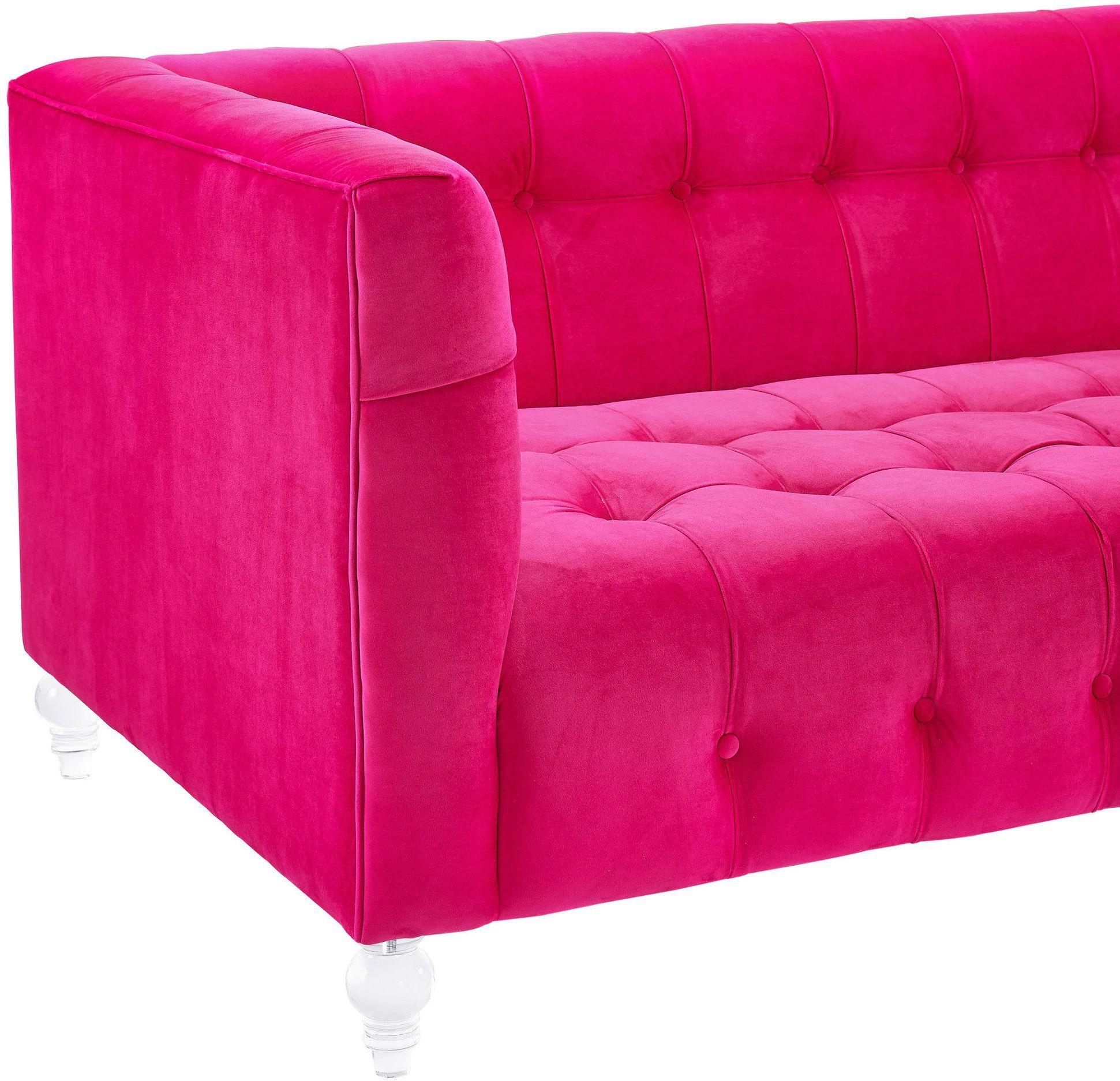 Bea Hot Pink Velvet Sofa