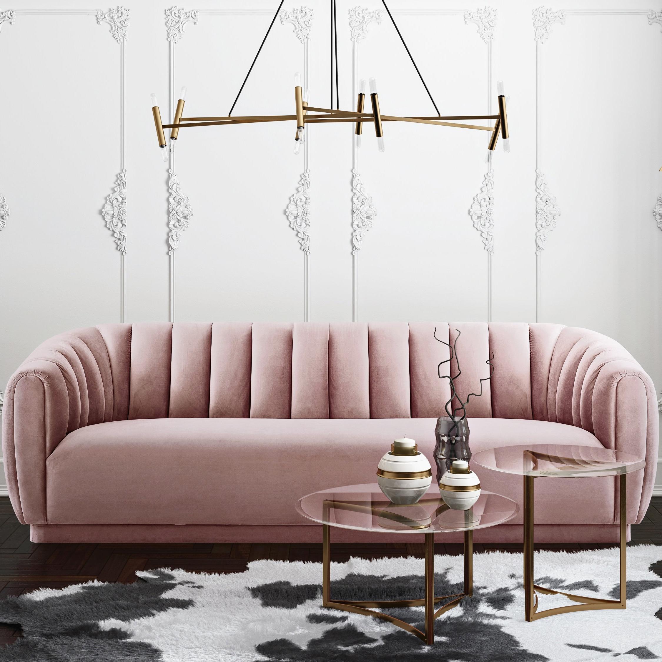 Arno Mauve Velvet Sofa