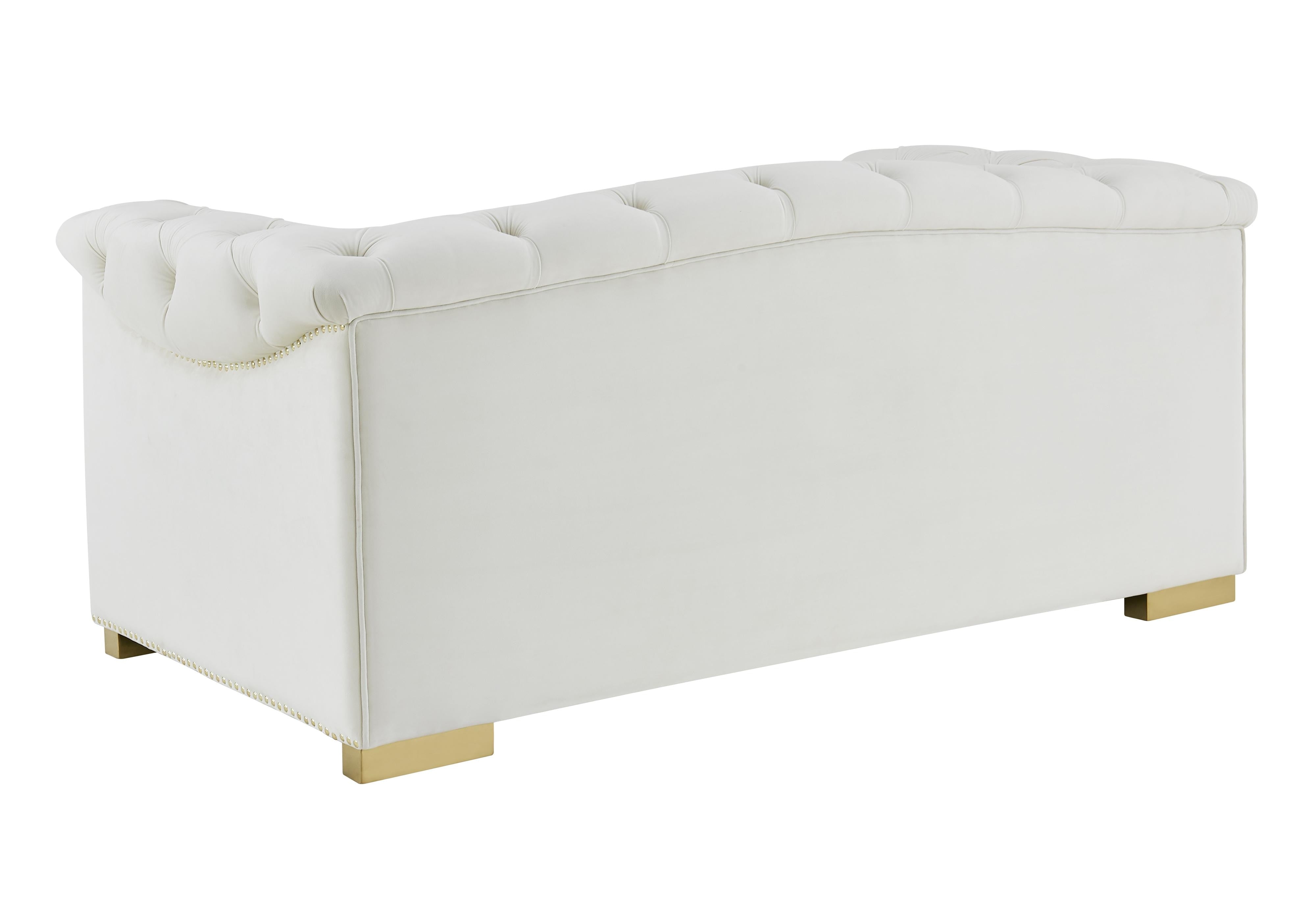 Farah Cream Velvet Loveseat