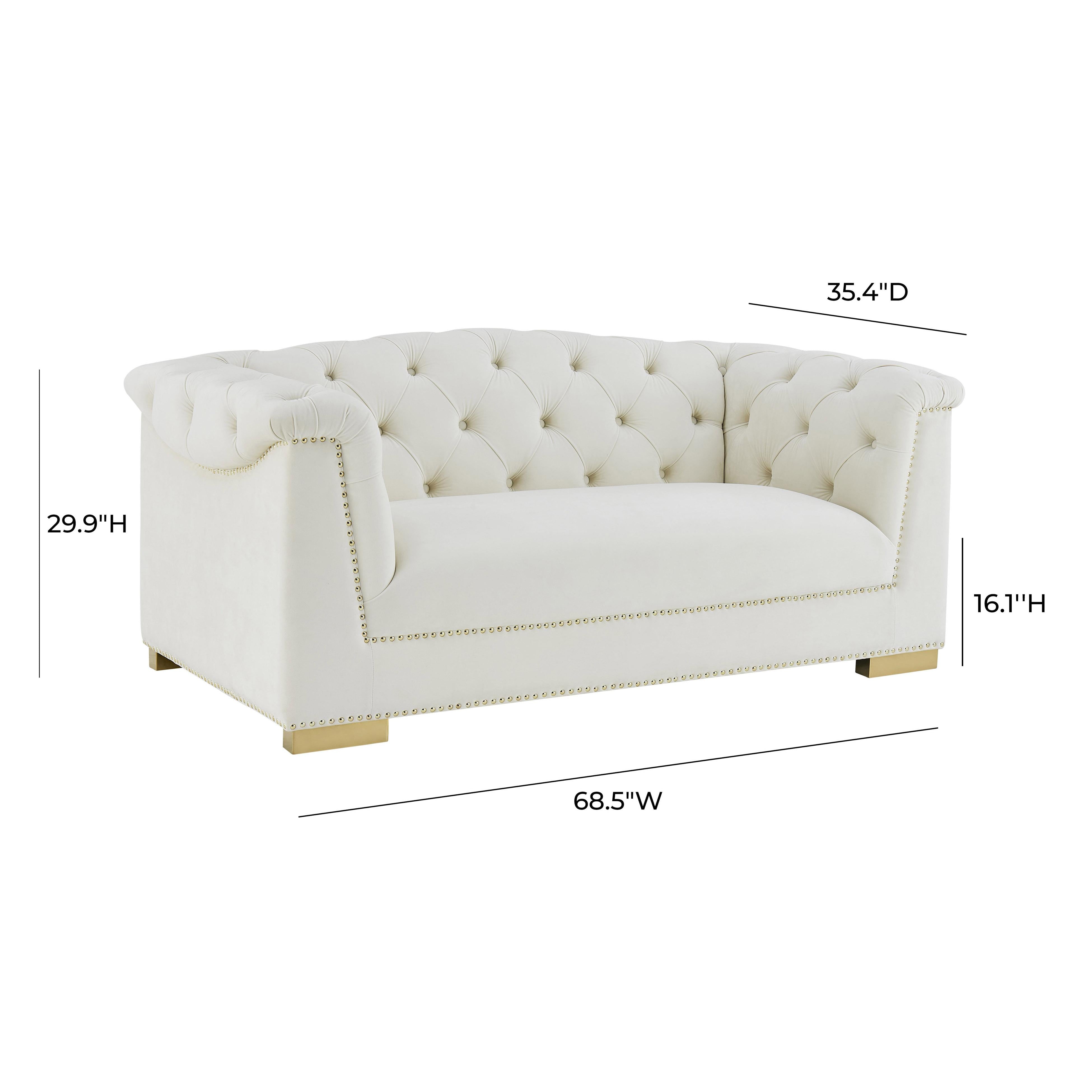 Farah Cream Velvet Loveseat