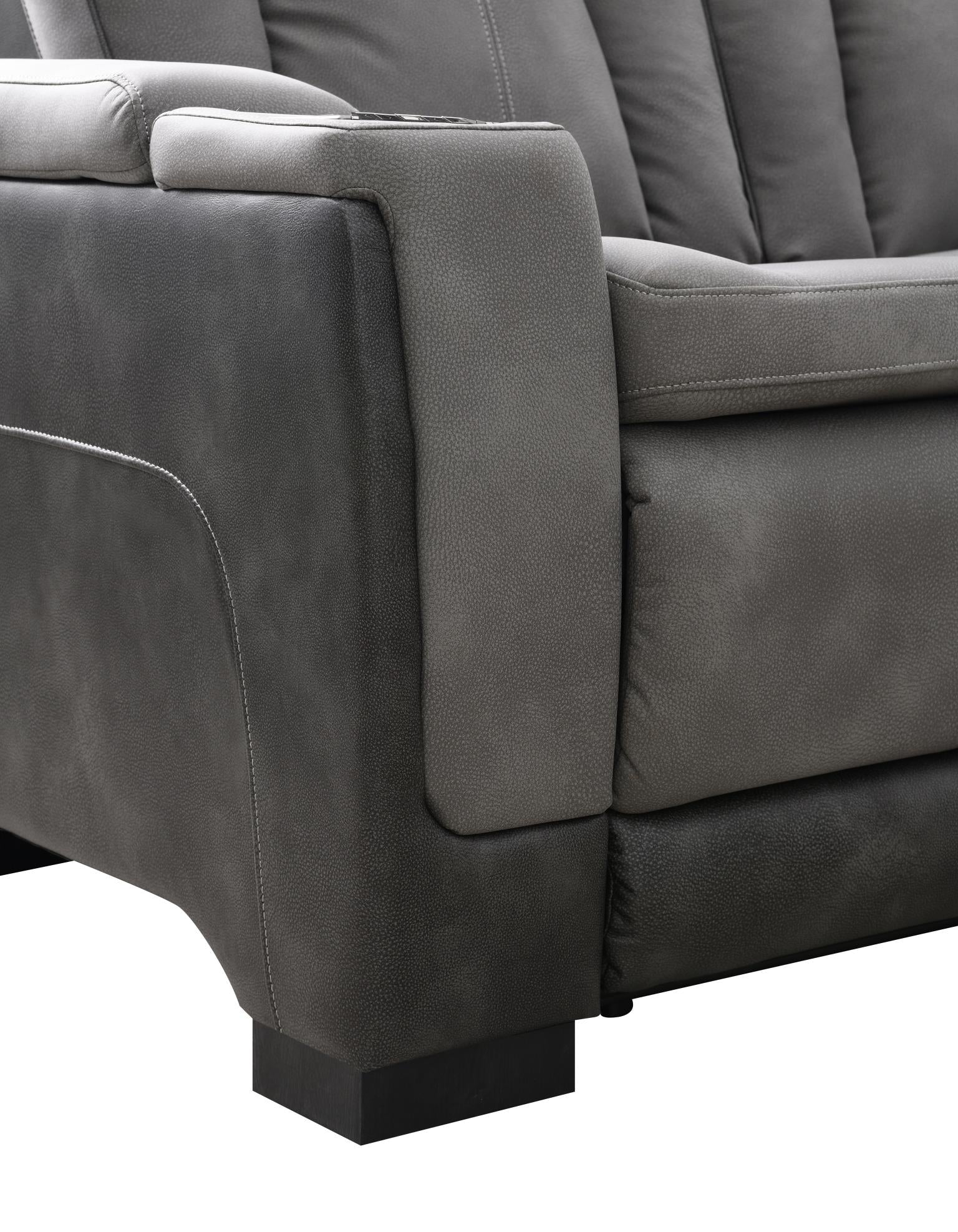 Frederick Slate Power Reclining W/Pwr Headrest, Storage Arms/Usb And Wireless Charger Loveseat Living Collection