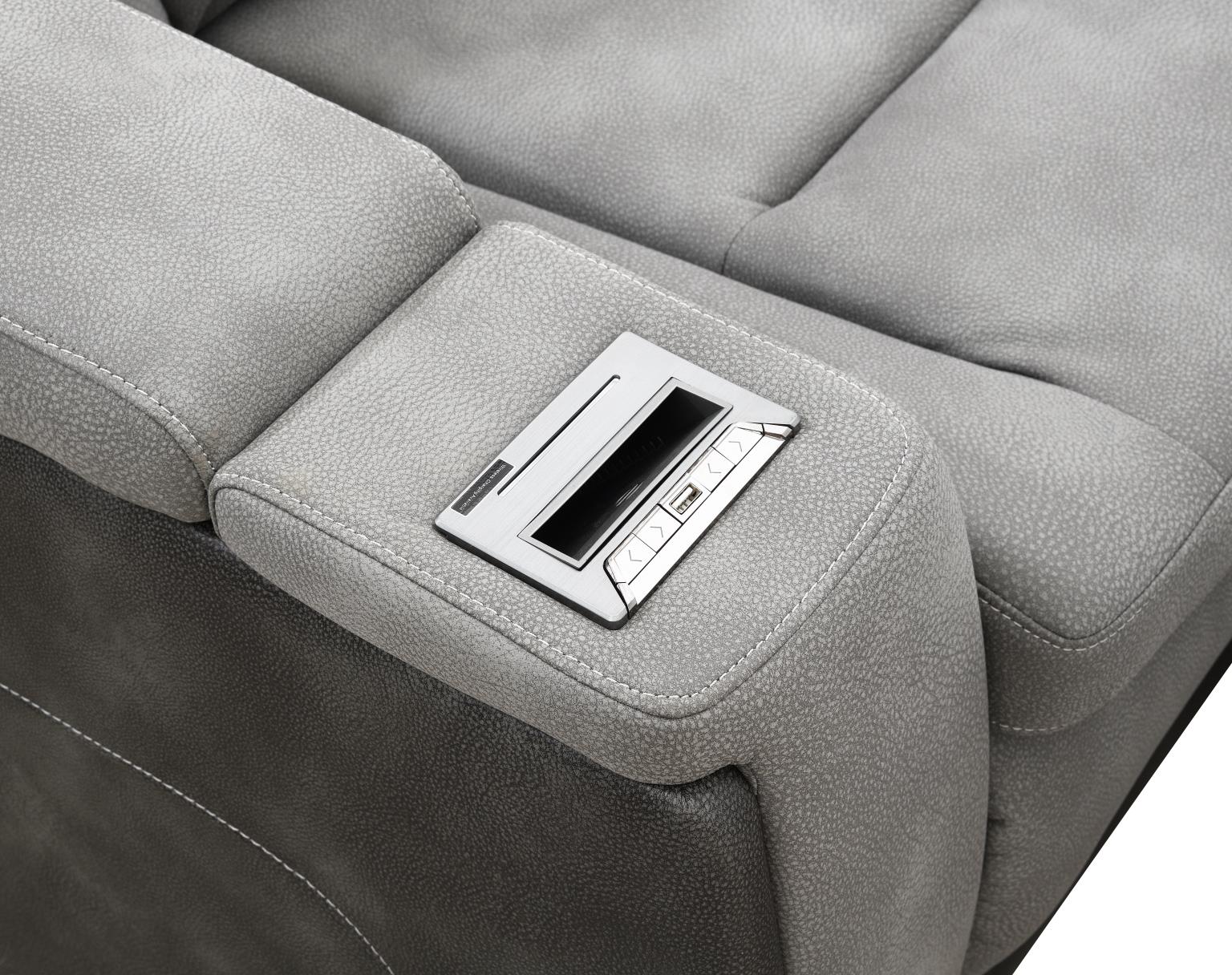 Frederick Slate Power Reclining W/Pwr Headrest, Storage Arms/Usb And Wireless Charger Loveseat Living Collection