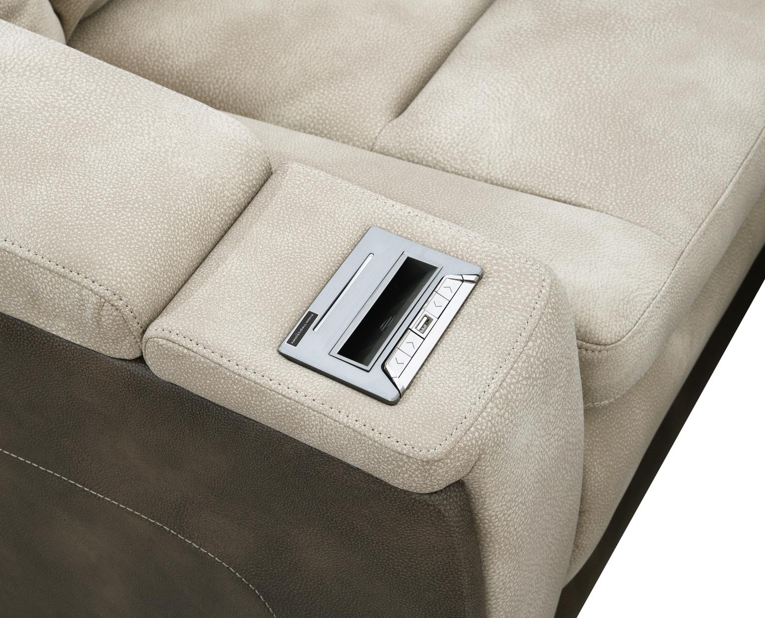 Frederick Sand Power Reclining W/Pwr Headrest, Storage Arms/Usb And Wireless Charger Loveseat Living Collection