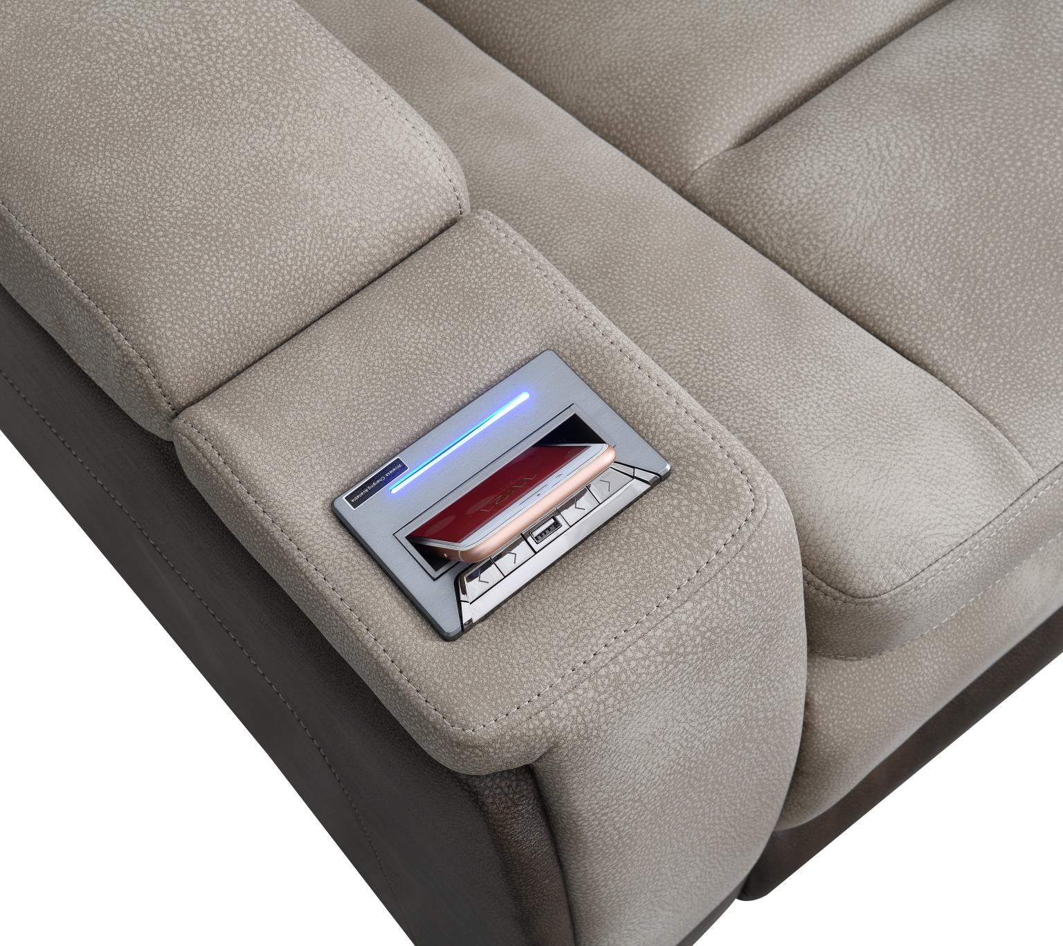 Frederick Sand Power Reclining W/Pwr Headrest, Storage Arms/Usb And Wireless Charger Loveseat Living Collection