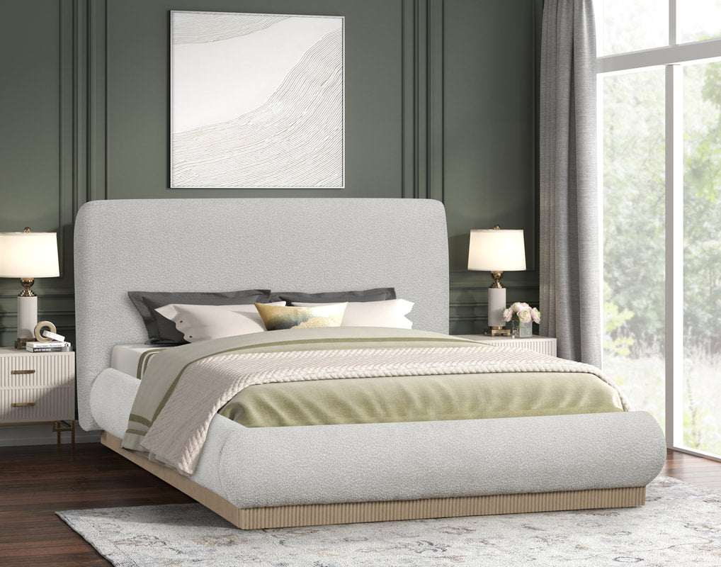 Annie Beige Platform Bed - Queen, King **NEW ARRIVAL**