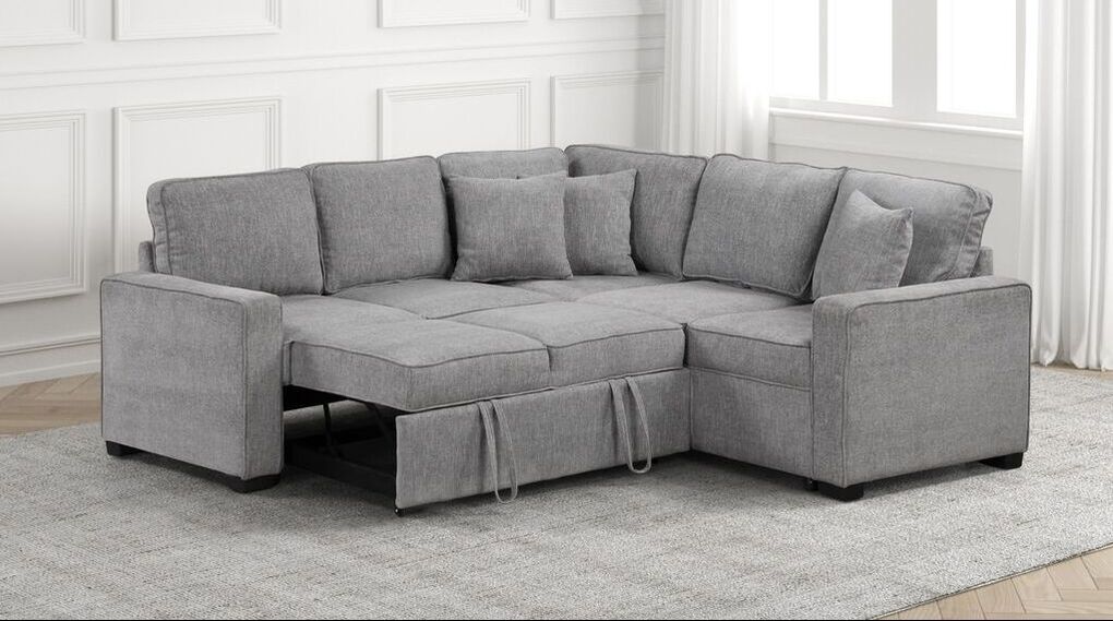 Ariel Gray Sectional With Pull-Out Bed **NEW ARRIVAL**